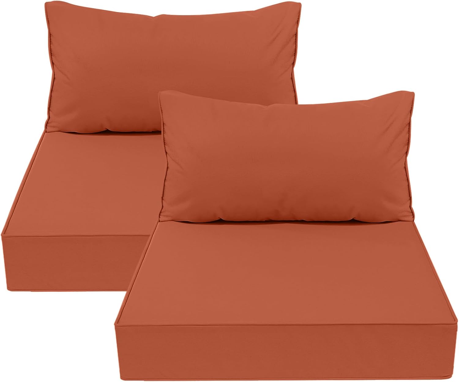 AAAAAcessories Outdoor Deep Seat Cushions, Waterproof, Fade-Resistant Patio Furniture Replacement Cushions, 24" x 24" x 5" + 24" x 13.5", Khaki Beige