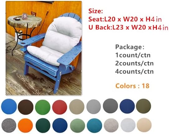 QILLOWAY Indoor Outdoor Seat Back Chair Pads Tufted Cushion, Spring/Summer Seasonal Replacement Cushions. (1Count, Grey)