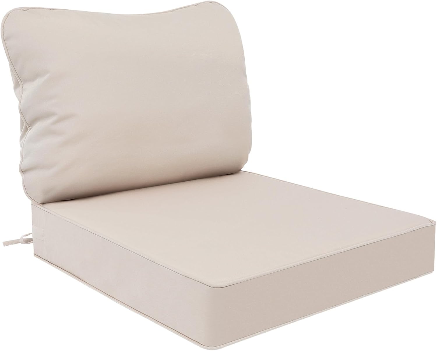 AAAAAcessories Outdoor Deep Seat Cushions, Waterproof, Fade-Resistant Patio Furniture Replacement Cushions, 24" x 24" x 5" + 24" x 13.5", Khaki Beige