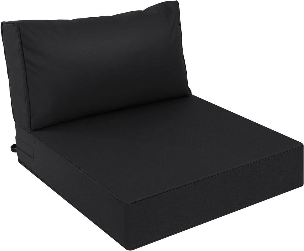 AAAAAcessories Outdoor Deep Seat Cushions, Waterproof, Fade-Resistant Patio Furniture Replacement Cushions, 24" x 24" x 5" + 24" x 13.5", Khaki Beige