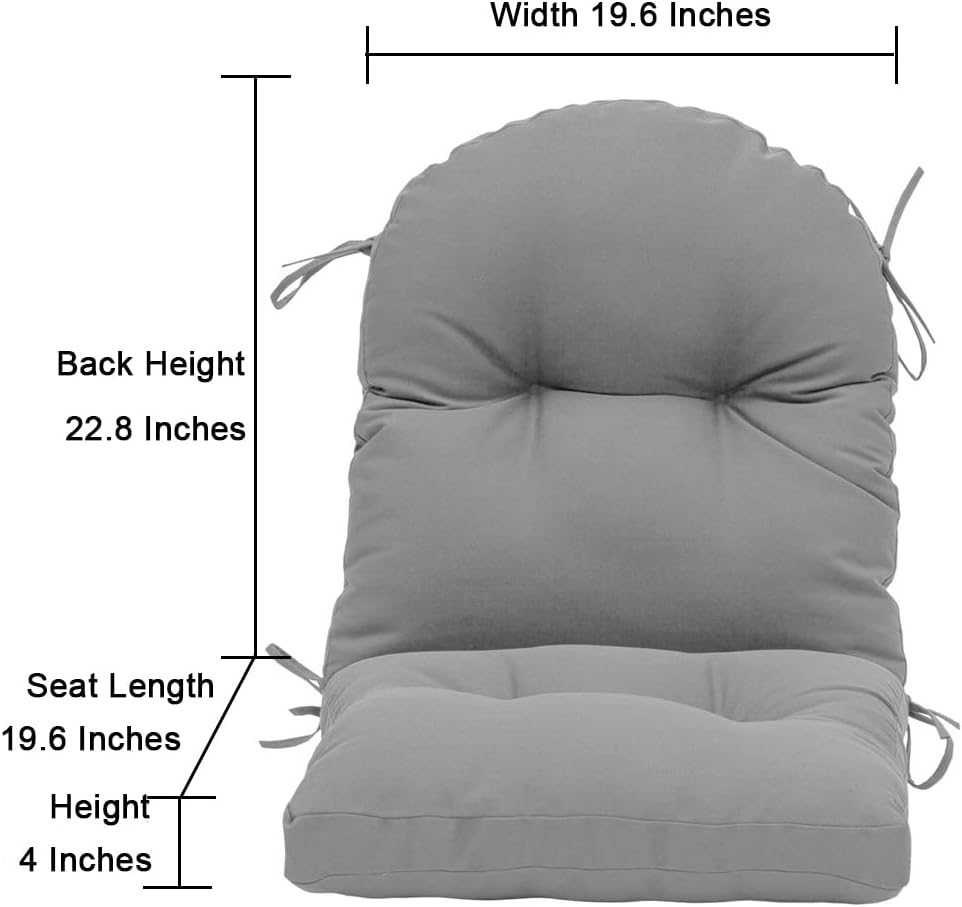 QILLOWAY Indoor Outdoor Seat Back Chair Pads Tufted Cushion, Spring/Summer Seasonal Replacement Cushions. (1Count, Grey)