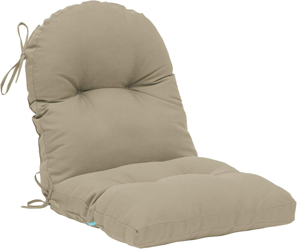 QILLOWAY Indoor Outdoor Seat Back Chair Pads Tufted Cushion, Spring/Summer Seasonal Replacement Cushions. (1Count, Grey)