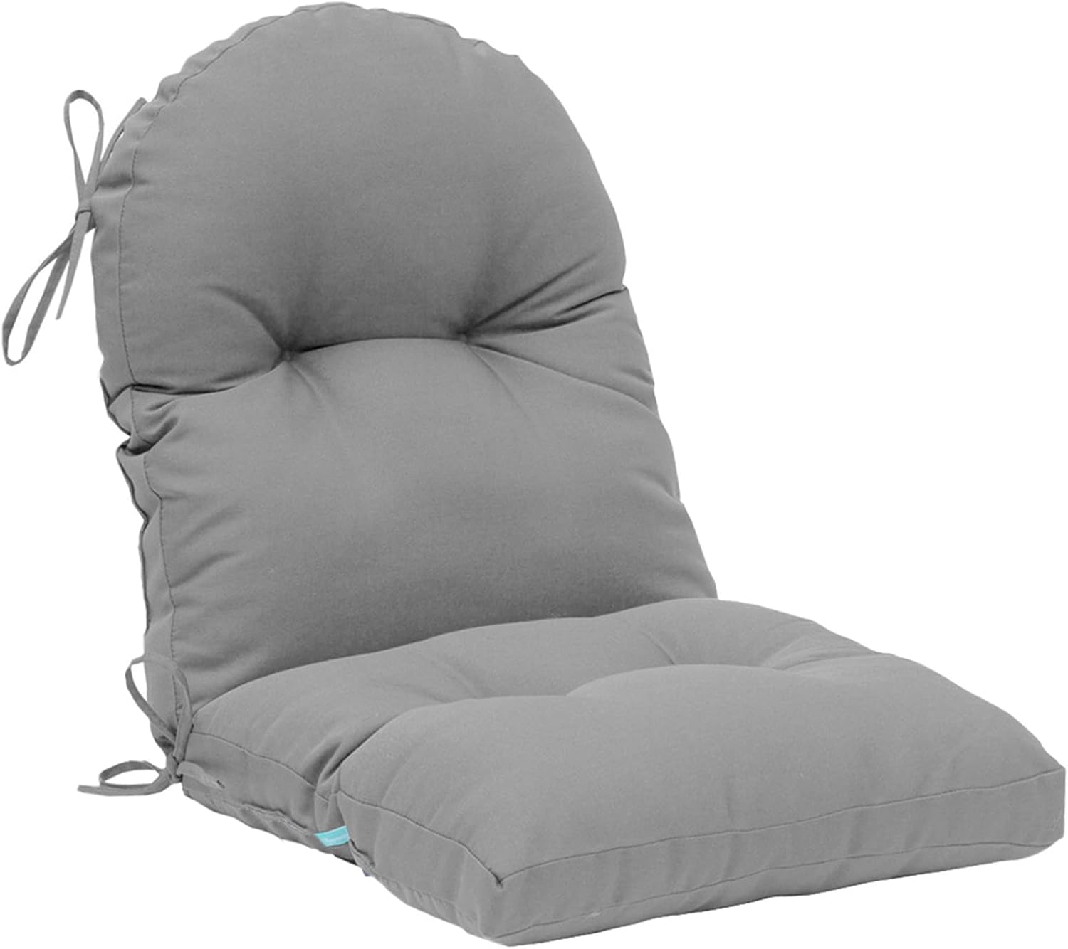 QILLOWAY Indoor Outdoor Seat Back Chair Pads Tufted Cushion, Spring/Summer Seasonal Replacement Cushions. (1Count, Grey)