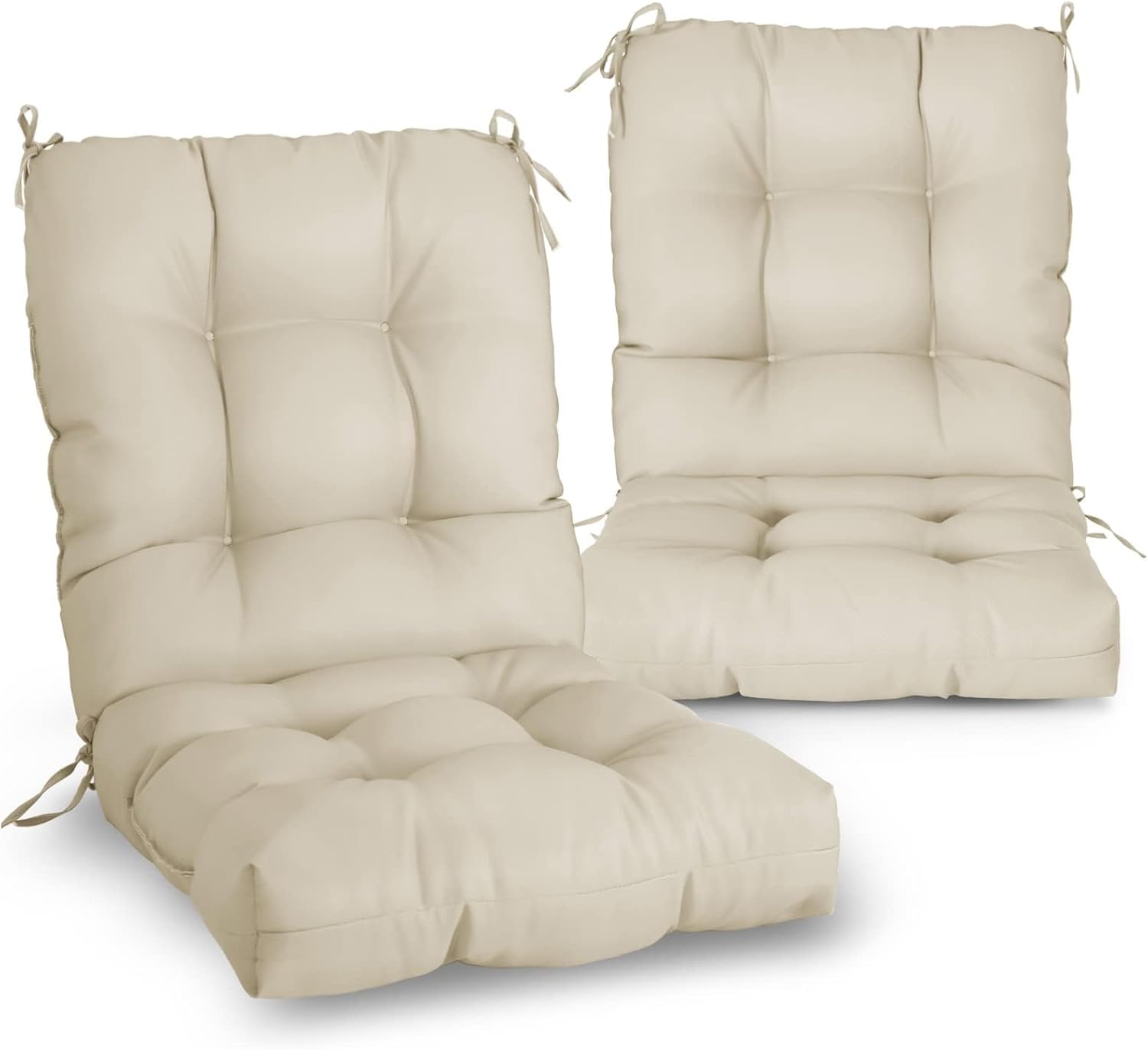 EAGLE PEAK Tufted Outdoor/Indoor Seat/Back Chair Cushions, Set of 2, 42'' x 21'', Tie Dye Blue