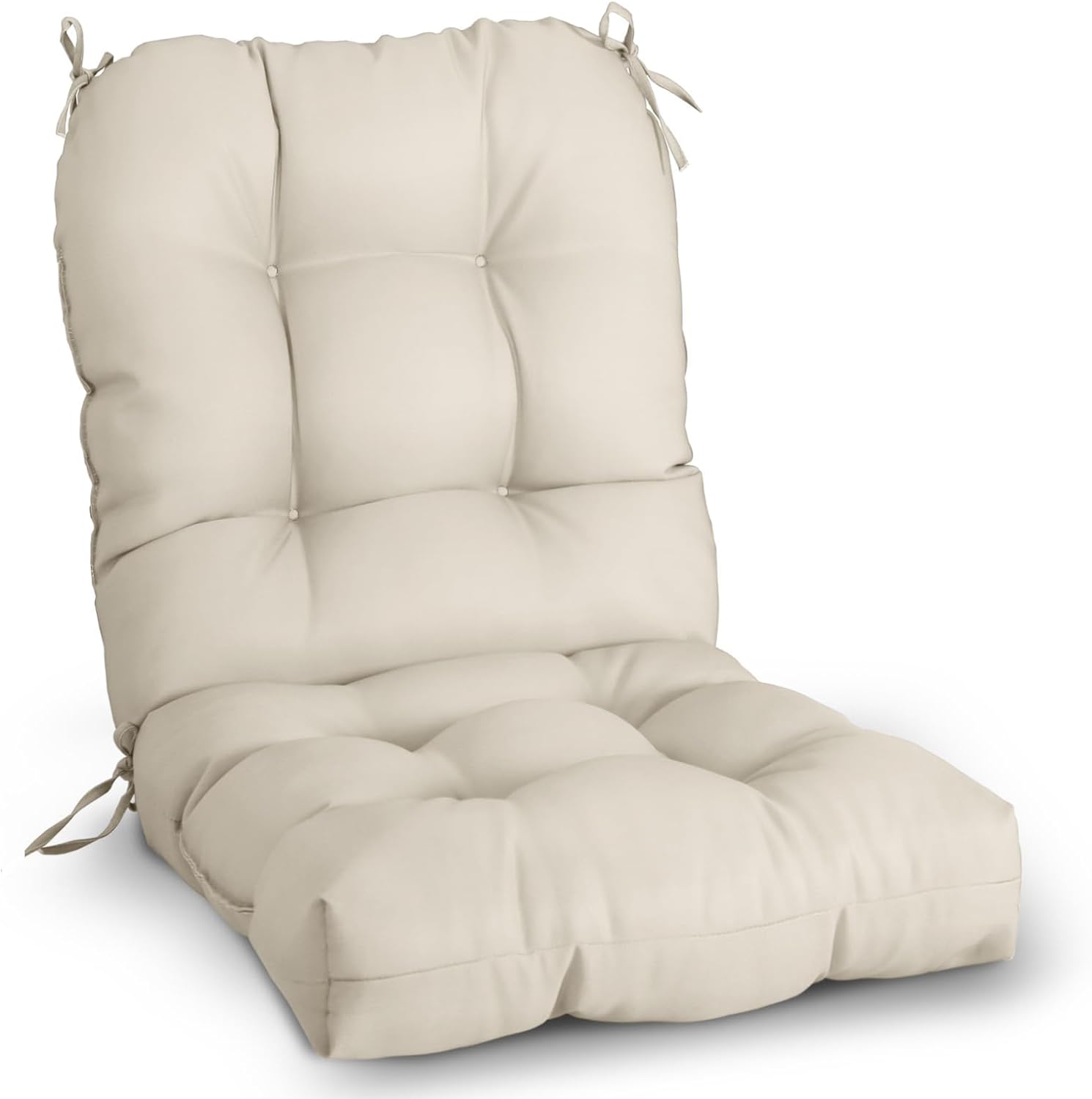 EAGLE PEAK Tufted Outdoor/Indoor Seat/Back Chair Cushions, Set of 2, 42'' x 21'', Tie Dye Blue