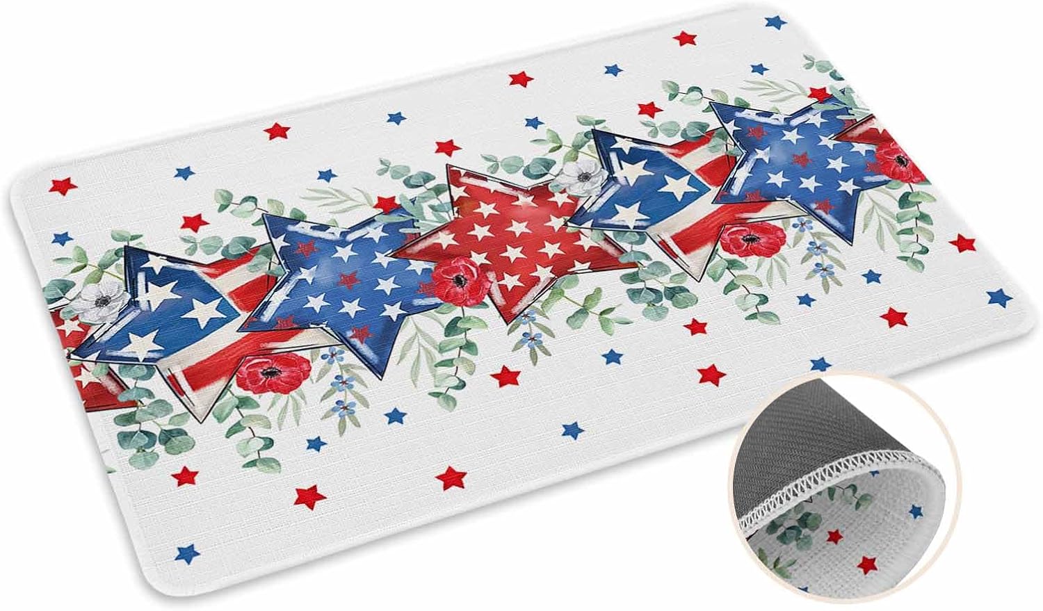 Coastal Beach Kitchen Mat for Floor Nautical Ocean Seashell Coral Starfish Kitchen Runner Rug Set of 2,Non Slip, Lake Blue Summer Anti Fatigue Comfort Standing Mat Kitchen,Sink,Laundry Room,Hallway