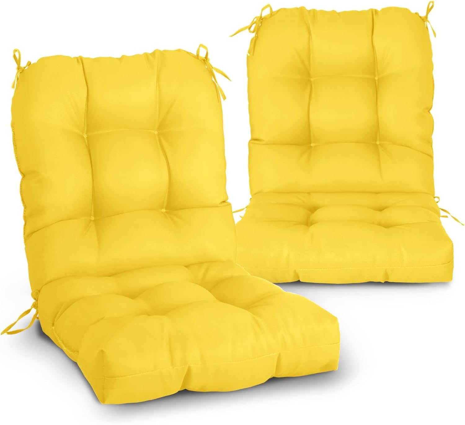 EAGLE PEAK Tufted Outdoor/Indoor Seat/Back Chair Cushions, Set of 2, 42'' x 21'', Tie Dye Blue