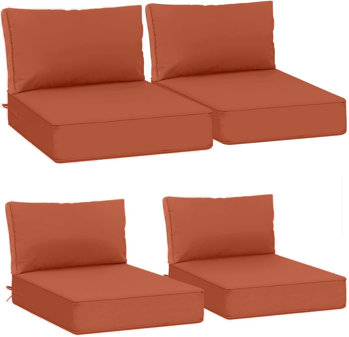 AAAAAcessories Outdoor Deep Seat Cushions, Waterproof, Fade-Resistant Patio Furniture Replacement Cushions, 24" x 24" x 5" + 24" x 13.5", Khaki Beige