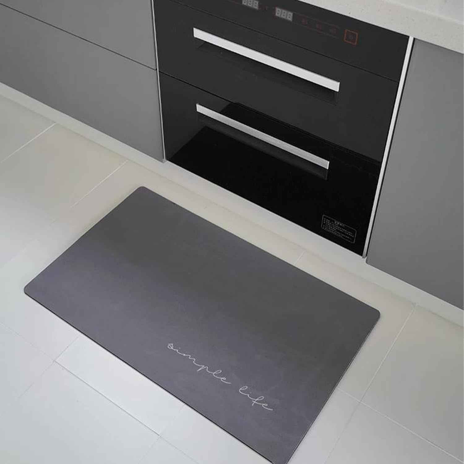 Suede Carpet Floor Mats, Kitchen Rugs Non Slip Washable Set of 3, Rubber Kitchen Mats for Floor Waterproof, Padded Kitchen Floor Mats for in Front of Sink, Comfort Mat for Kitchen, Entryway, Home (Co