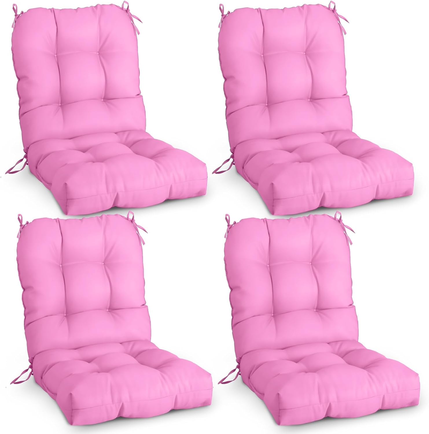 EAGLE PEAK Tufted Outdoor/Indoor Seat/Back Chair Cushions, Set of 2, 42'' x 21'', Tie Dye Blue