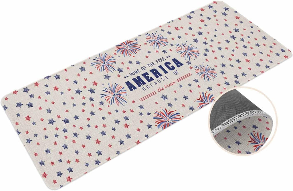 Coastal Beach Kitchen Mat for Floor Nautical Ocean Seashell Coral Starfish Kitchen Runner Rug Set of 2,Non Slip, Lake Blue Summer Anti Fatigue Comfort Standing Mat Kitchen,Sink,Laundry Room,Hallway