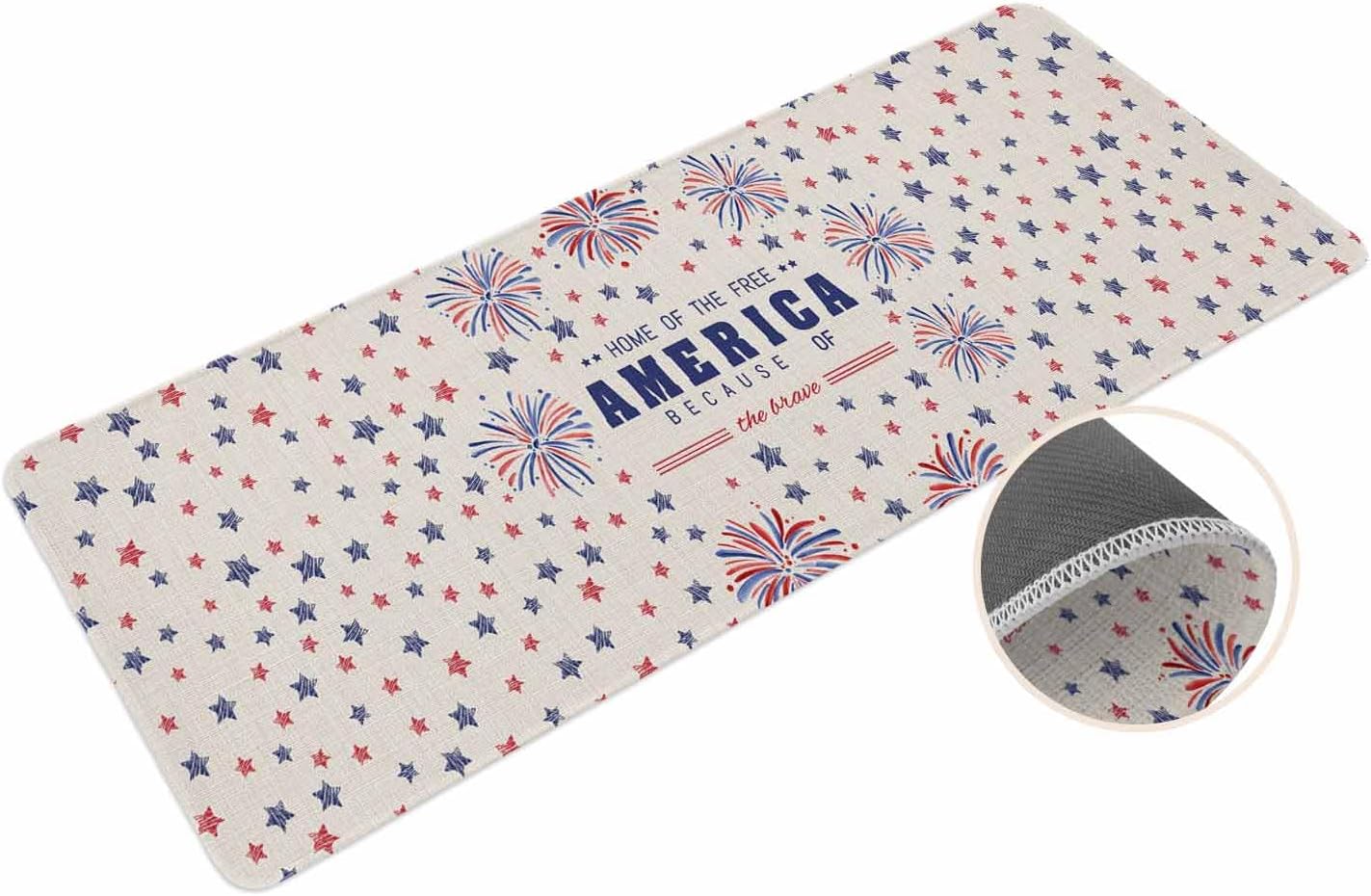 Coastal Beach Kitchen Mat for Floor Nautical Ocean Seashell Coral Starfish Kitchen Runner Rug Set of 2,Non Slip, Lake Blue Summer Anti Fatigue Comfort Standing Mat Kitchen,Sink,Laundry Room,Hallway