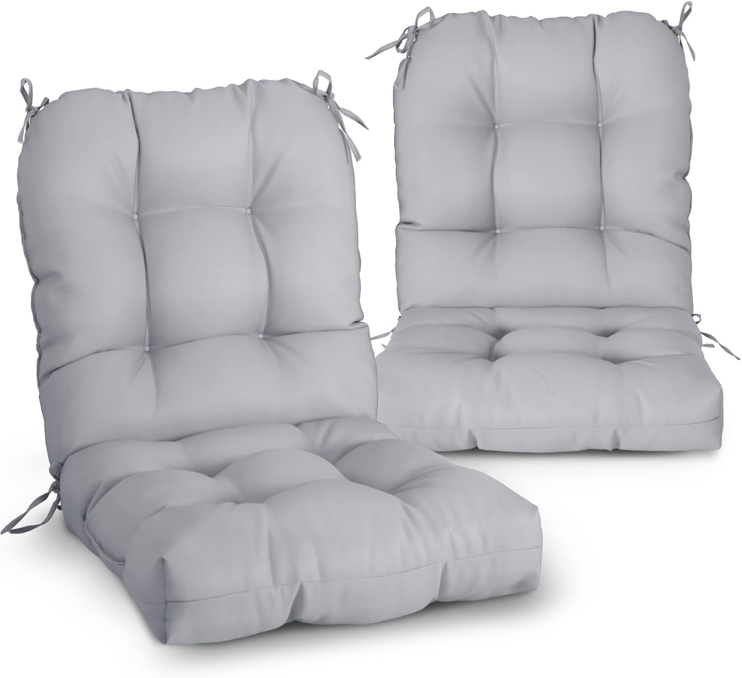 EAGLE PEAK Tufted Outdoor/Indoor Seat/Back Chair Cushions, Set of 2, 42'' x 21'', Tie Dye Blue