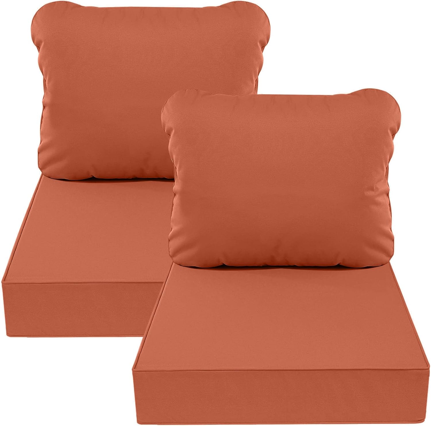 AAAAAcessories Outdoor Deep Seat Cushions, Waterproof, Fade-Resistant Patio Furniture Replacement Cushions, 24" x 24" x 5" + 24" x 13.5", Khaki Beige