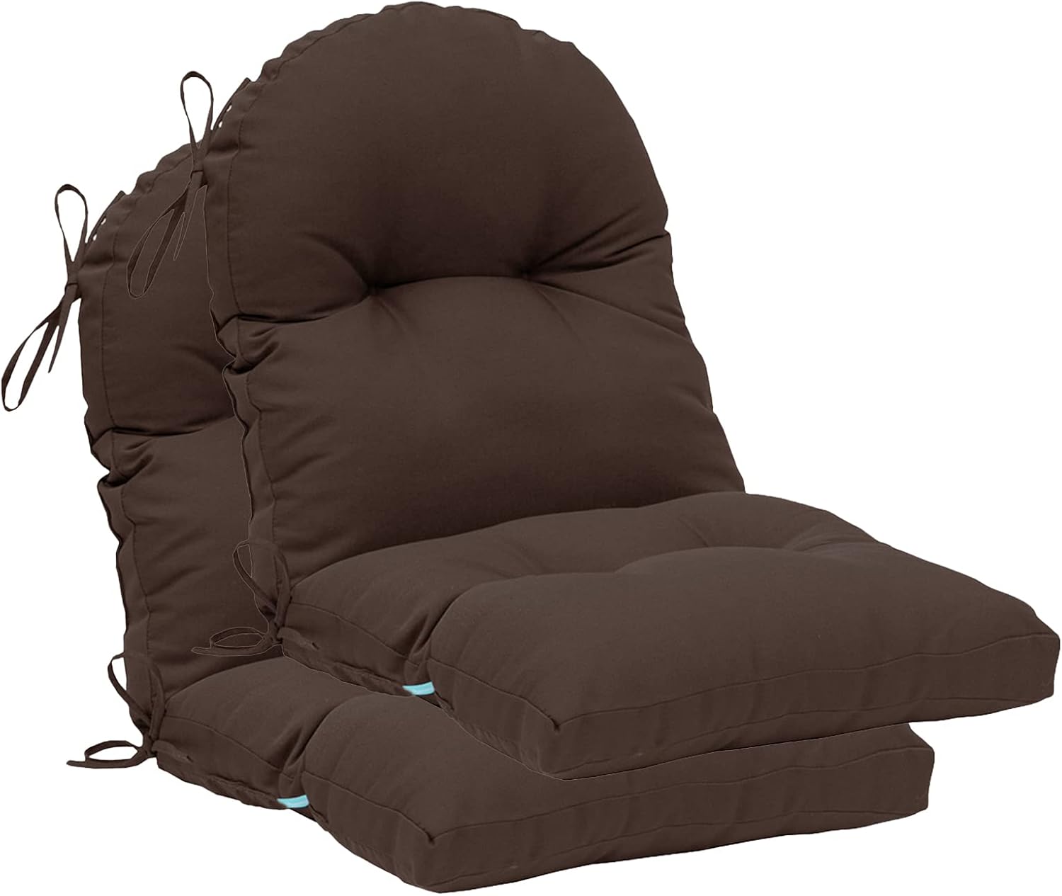 QILLOWAY Indoor Outdoor Seat Back Chair Pads Tufted Cushion, Spring/Summer Seasonal Replacement Cushions. (1Count, Grey)