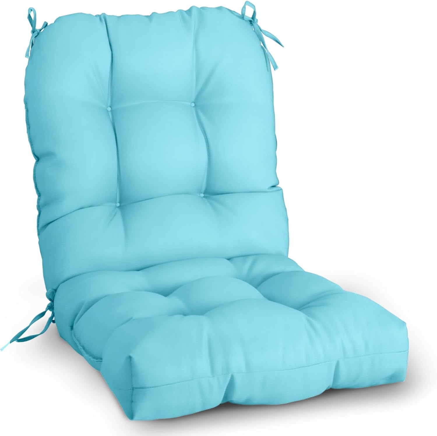 EAGLE PEAK Tufted Outdoor/Indoor Seat/Back Chair Cushions, Set of 2, 42'' x 21'', Tie Dye Blue