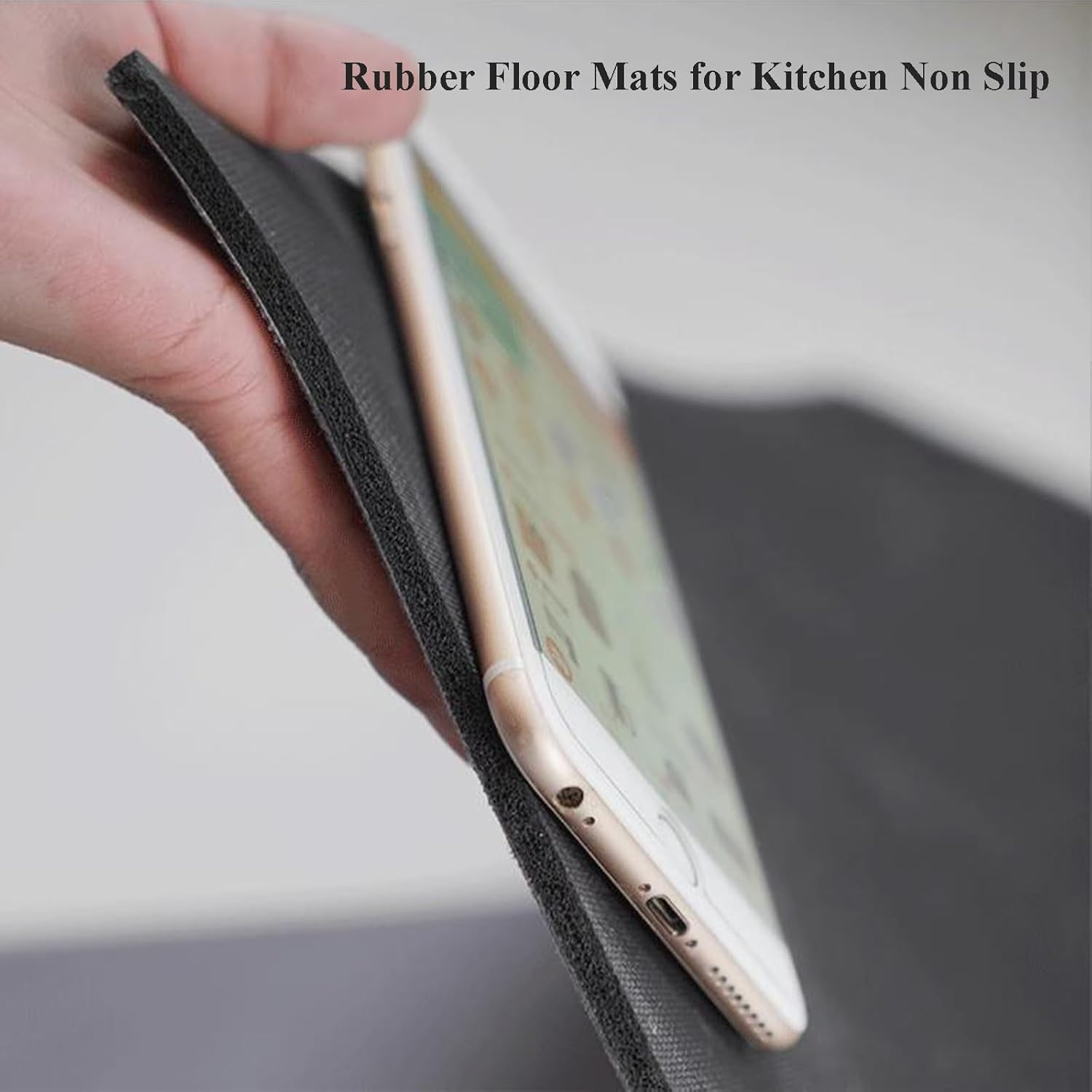 Suede Carpet Floor Mats, Kitchen Rugs Non Slip Washable Set of 3, Rubber Kitchen Mats for Floor Waterproof, Padded Kitchen Floor Mats for in Front of Sink, Comfort Mat for Kitchen, Entryway, Home (Co