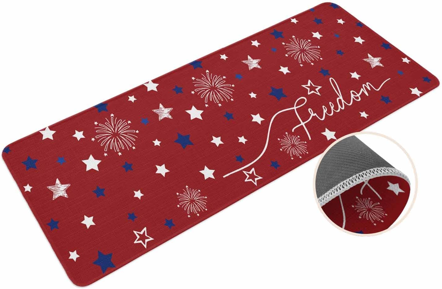 Coastal Beach Kitchen Mat for Floor Nautical Ocean Seashell Coral Starfish Kitchen Runner Rug Set of 2,Non Slip, Lake Blue Summer Anti Fatigue Comfort Standing Mat Kitchen,Sink,Laundry Room,Hallway