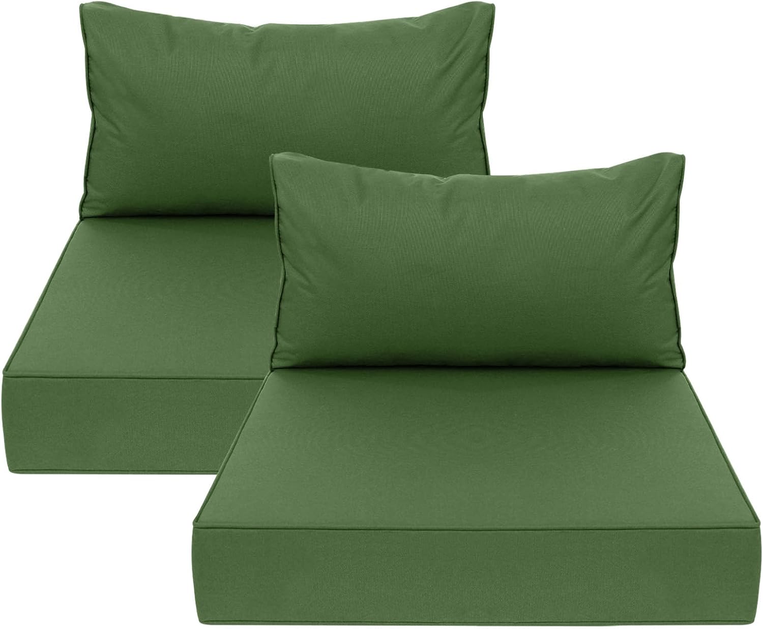 AAAAAcessories Outdoor Deep Seat Cushions, Waterproof, Fade-Resistant Patio Furniture Replacement Cushions, 24" x 24" x 5" + 24" x 13.5", Khaki Beige