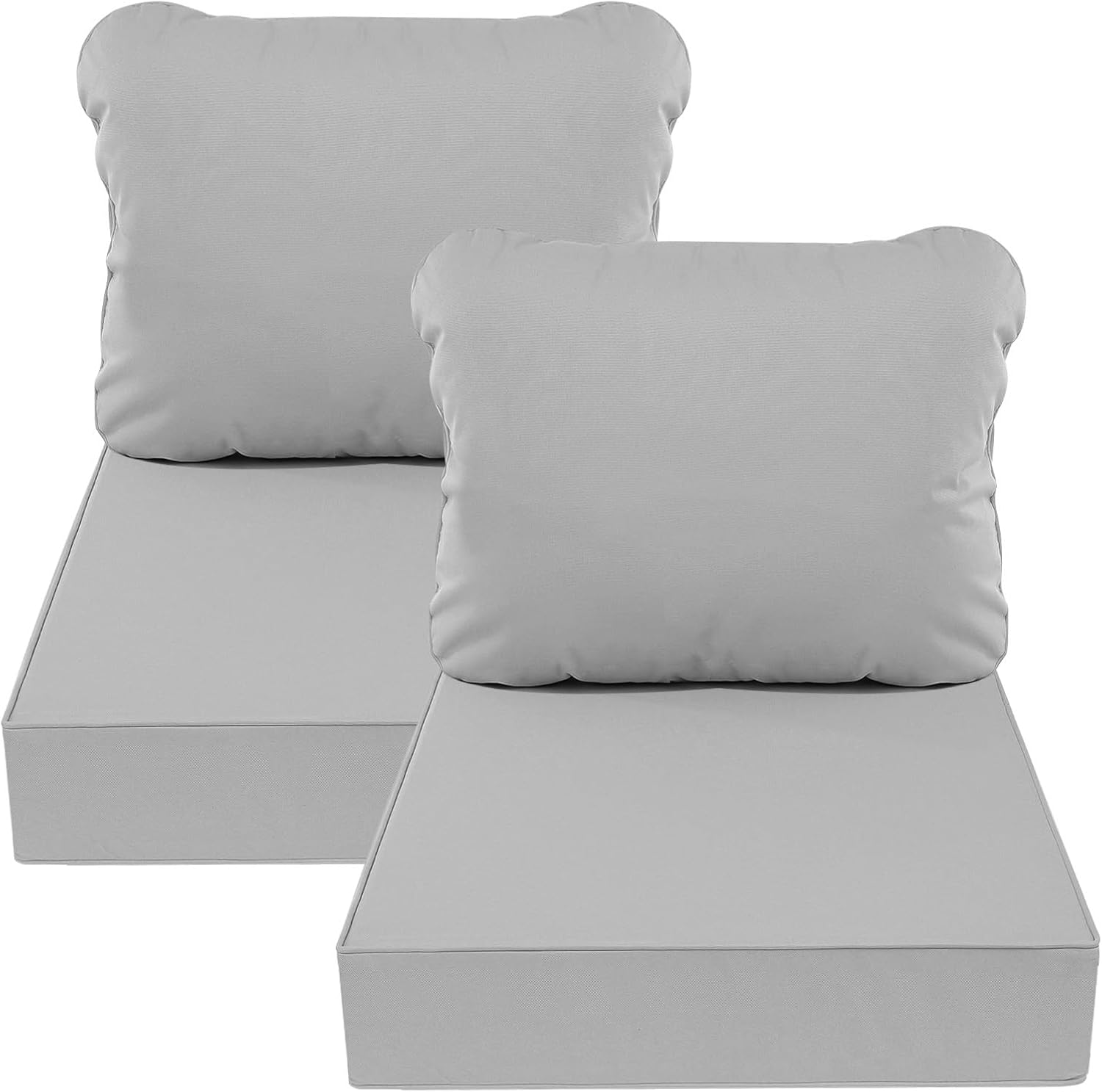 AAAAAcessories Outdoor Deep Seat Cushions, Waterproof, Fade-Resistant Patio Furniture Replacement Cushions, 24" x 24" x 5" + 24" x 13.5", Khaki Beige