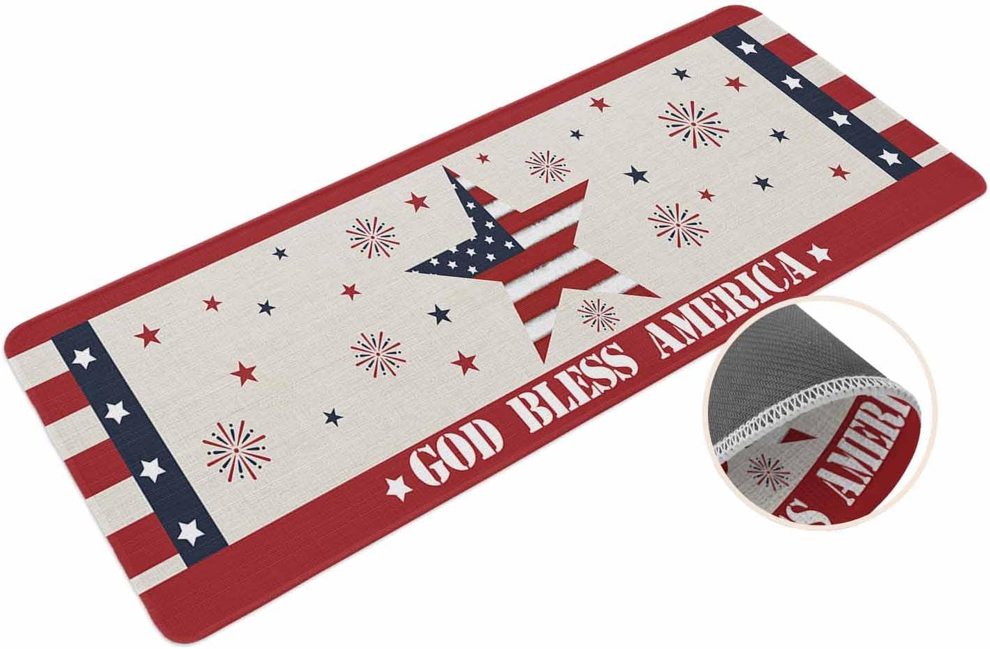 Coastal Beach Kitchen Mat for Floor Nautical Ocean Seashell Coral Starfish Kitchen Runner Rug Set of 2,Non Slip, Lake Blue Summer Anti Fatigue Comfort Standing Mat Kitchen,Sink,Laundry Room,Hallway