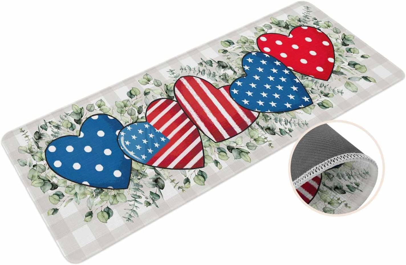 Coastal Beach Kitchen Mat for Floor Nautical Ocean Seashell Coral Starfish Kitchen Runner Rug Set of 2,Non Slip, Lake Blue Summer Anti Fatigue Comfort Standing Mat Kitchen,Sink,Laundry Room,Hallway