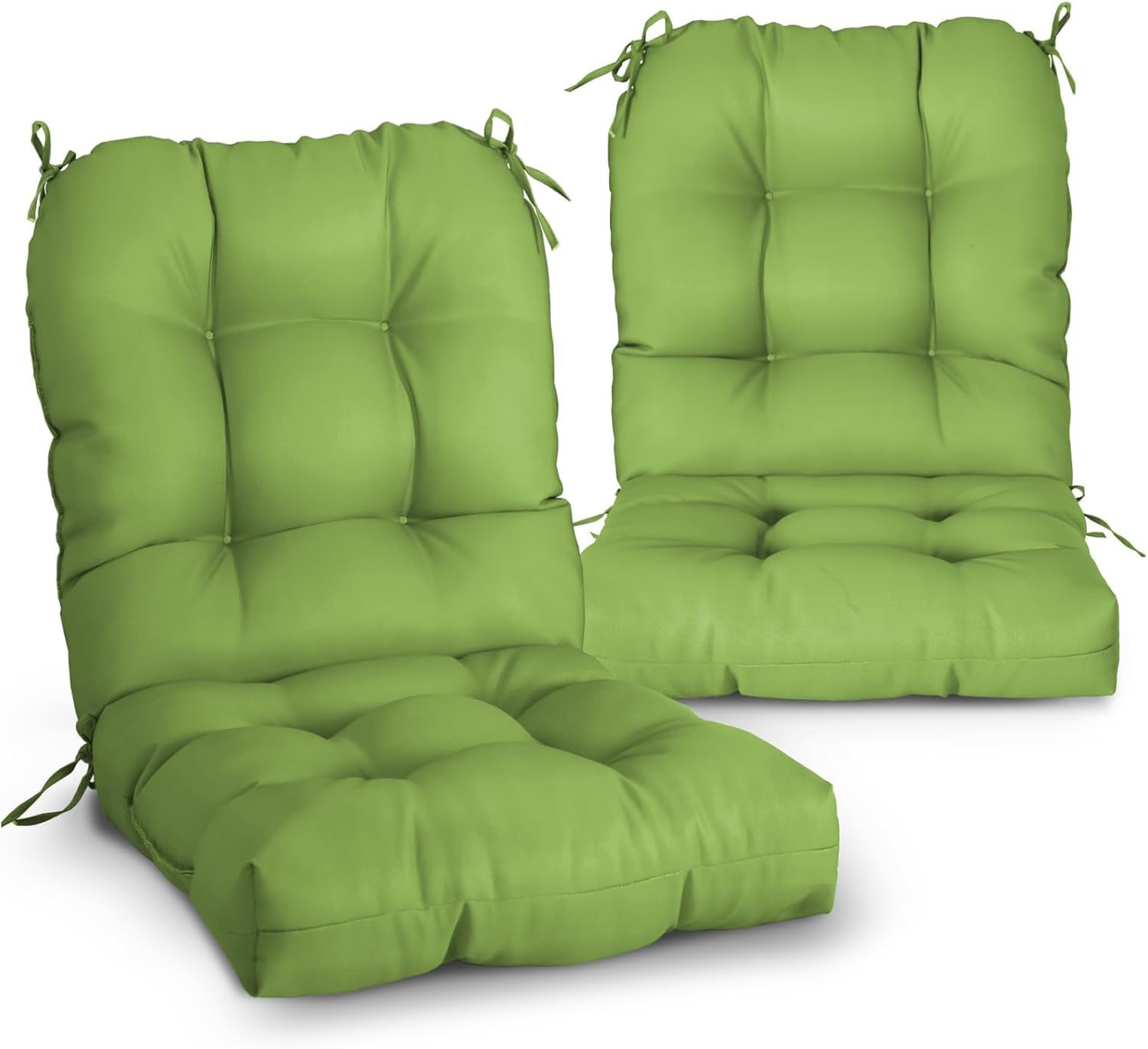 EAGLE PEAK Tufted Outdoor/Indoor Seat/Back Chair Cushions, Set of 2, 42'' x 21'', Tie Dye Blue