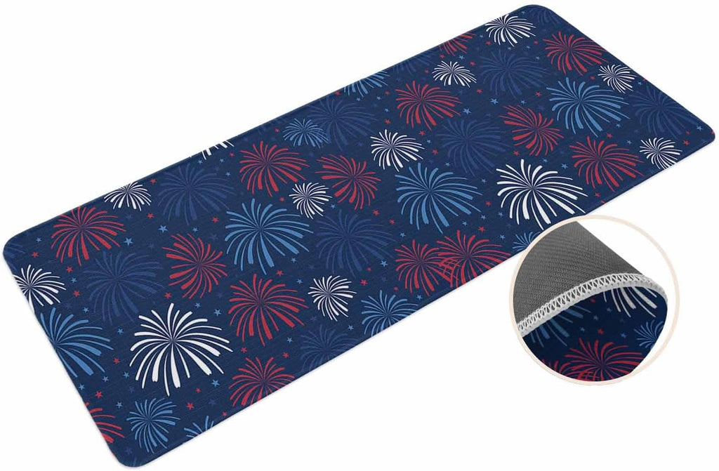 Coastal Beach Kitchen Mat for Floor Nautical Ocean Seashell Coral Starfish Kitchen Runner Rug Set of 2,Non Slip, Lake Blue Summer Anti Fatigue Comfort Standing Mat Kitchen,Sink,Laundry Room,Hallway