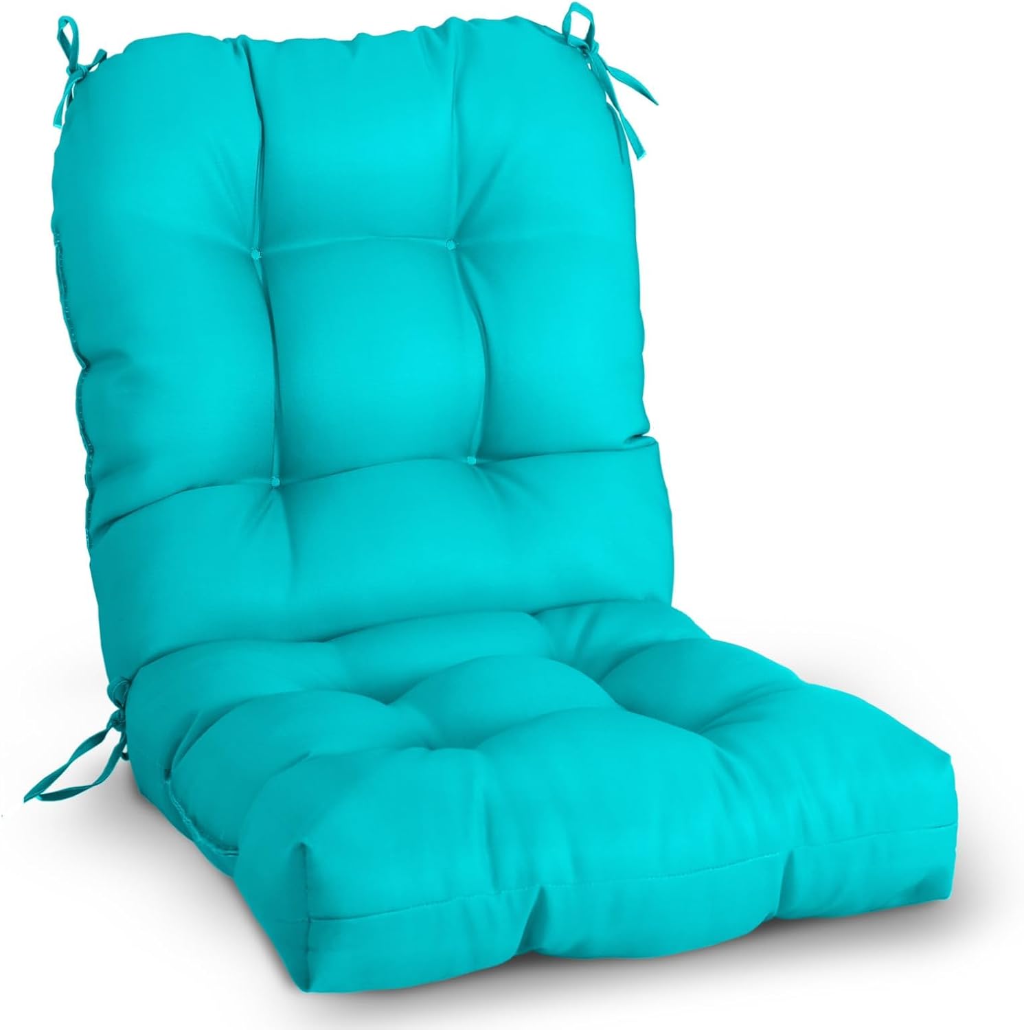 EAGLE PEAK Tufted Outdoor/Indoor Seat/Back Chair Cushions, Set of 2, 42'' x 21'', Tie Dye Blue