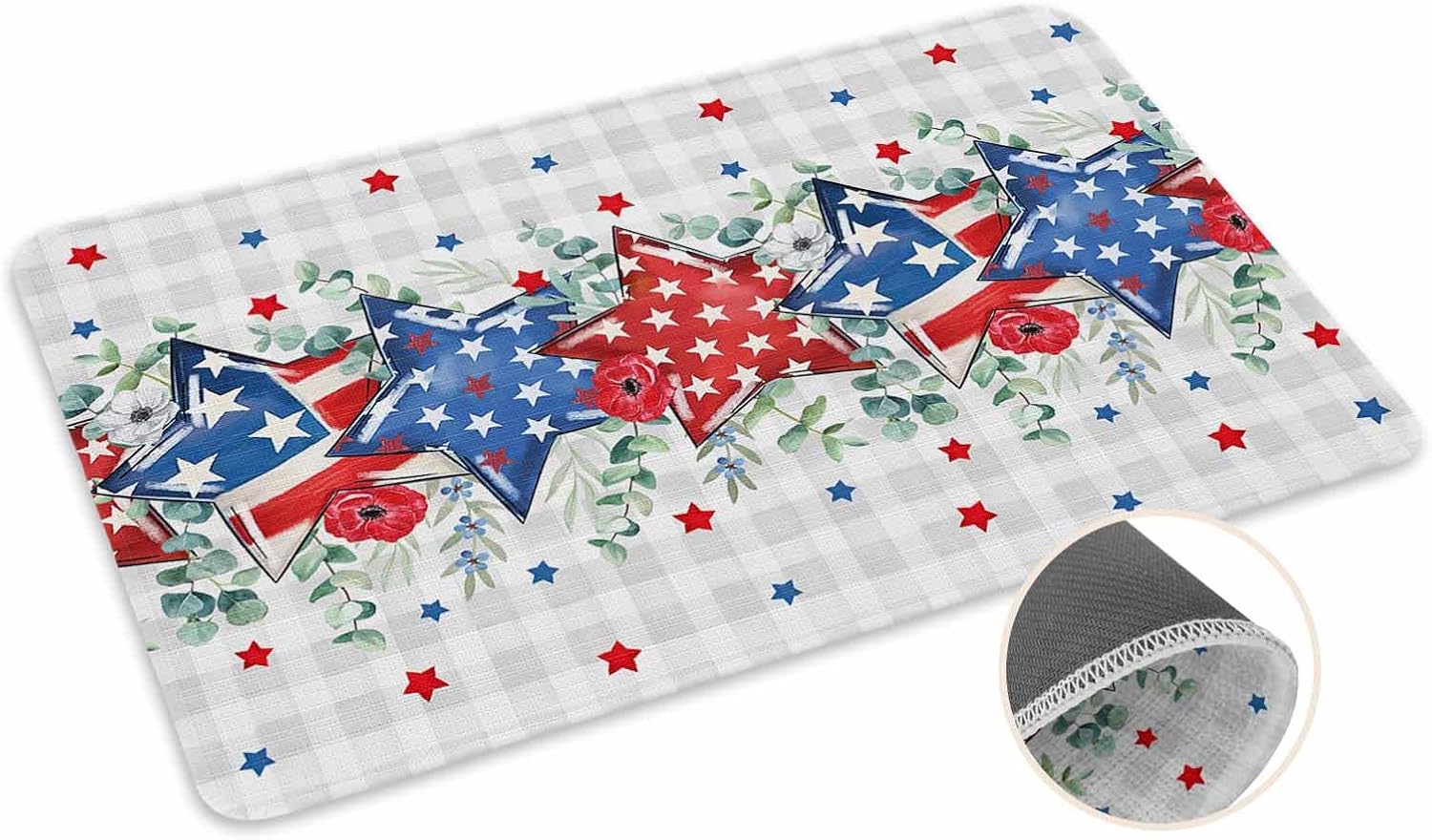 Coastal Beach Kitchen Mat for Floor Nautical Ocean Seashell Coral Starfish Kitchen Runner Rug Set of 2,Non Slip, Lake Blue Summer Anti Fatigue Comfort Standing Mat Kitchen,Sink,Laundry Room,Hallway