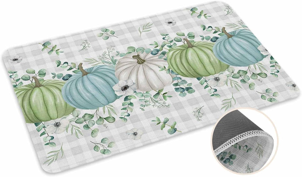 Coastal Beach Kitchen Mat for Floor Nautical Ocean Seashell Coral Starfish Kitchen Runner Rug Set of 2,Non Slip, Lake Blue Summer Anti Fatigue Comfort Standing Mat Kitchen,Sink,Laundry Room,Hallway