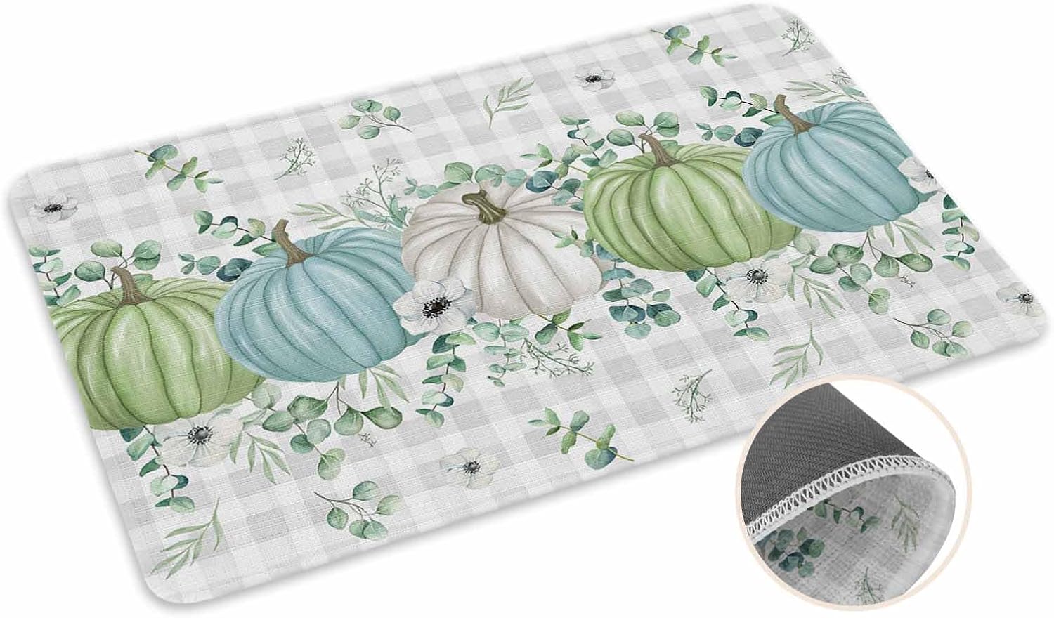 Coastal Beach Kitchen Mat for Floor Nautical Ocean Seashell Coral Starfish Kitchen Runner Rug Set of 2,Non Slip, Lake Blue Summer Anti Fatigue Comfort Standing Mat Kitchen,Sink,Laundry Room,Hallway