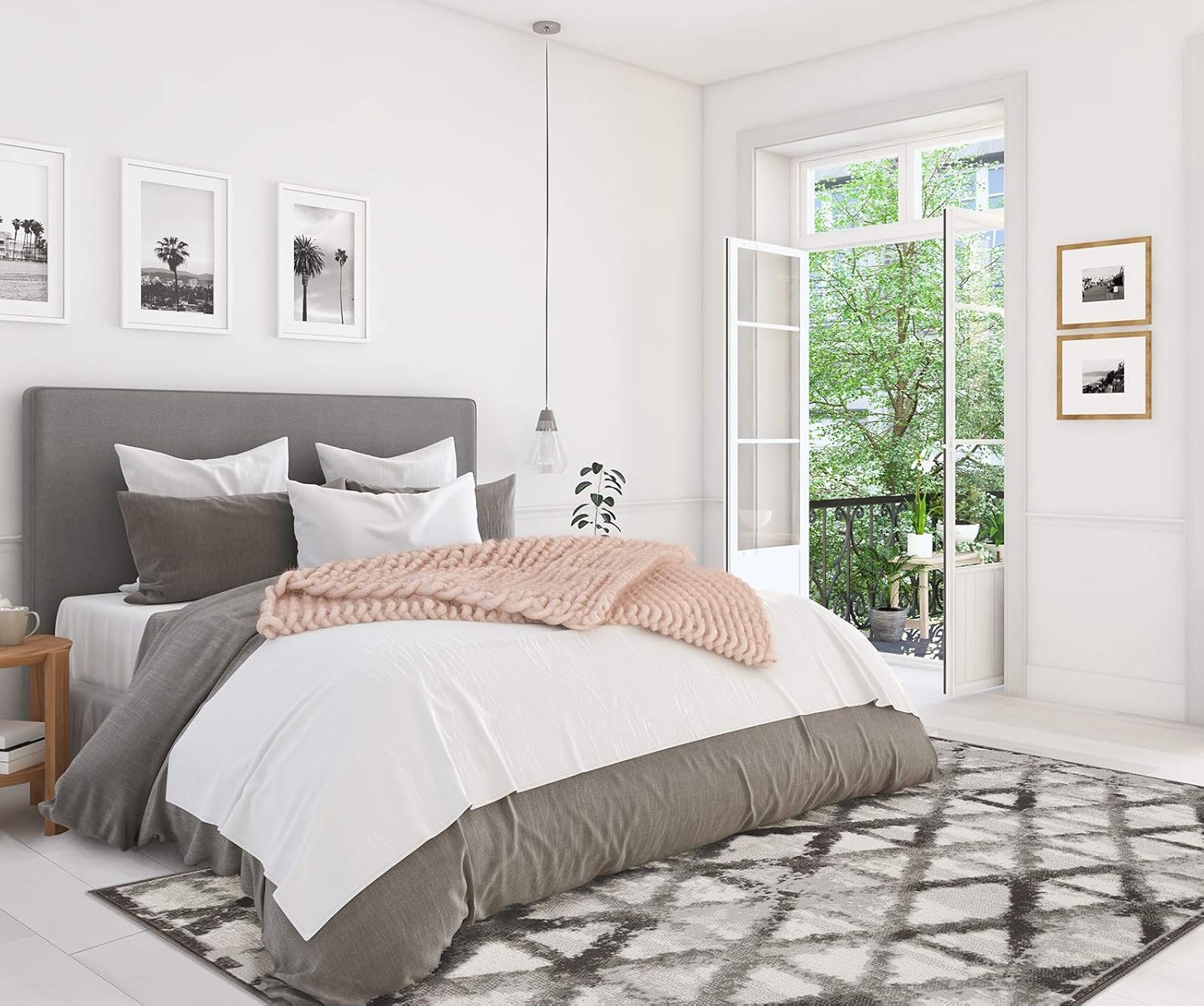 Woven Trends Modern Contemporary 3-Piece Rug Set, 5x7 Area Rug, 2x5 Runner Rug, 2x3 Accent Mat, Livingroom, Bedroom, Entryway, Durable and Stain Resistant, Gray