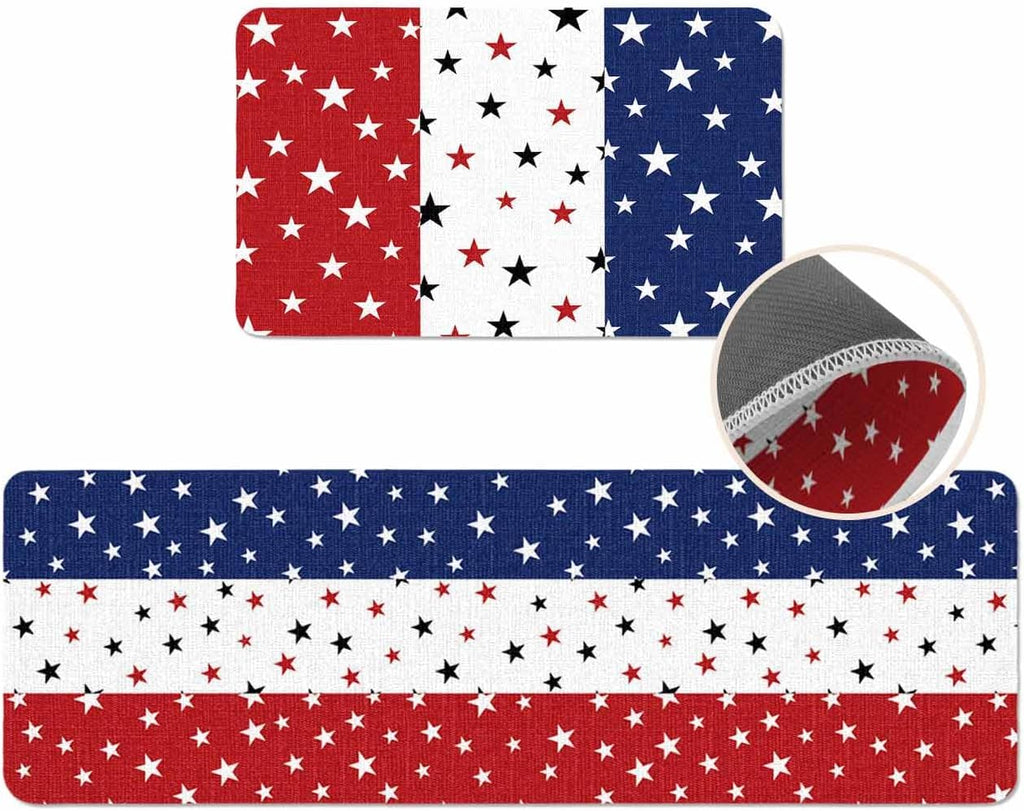 Coastal Beach Kitchen Mat for Floor Nautical Ocean Seashell Coral Starfish Kitchen Runner Rug Set of 2,Non Slip, Lake Blue Summer Anti Fatigue Comfort Standing Mat Kitchen,Sink,Laundry Room,Hallway