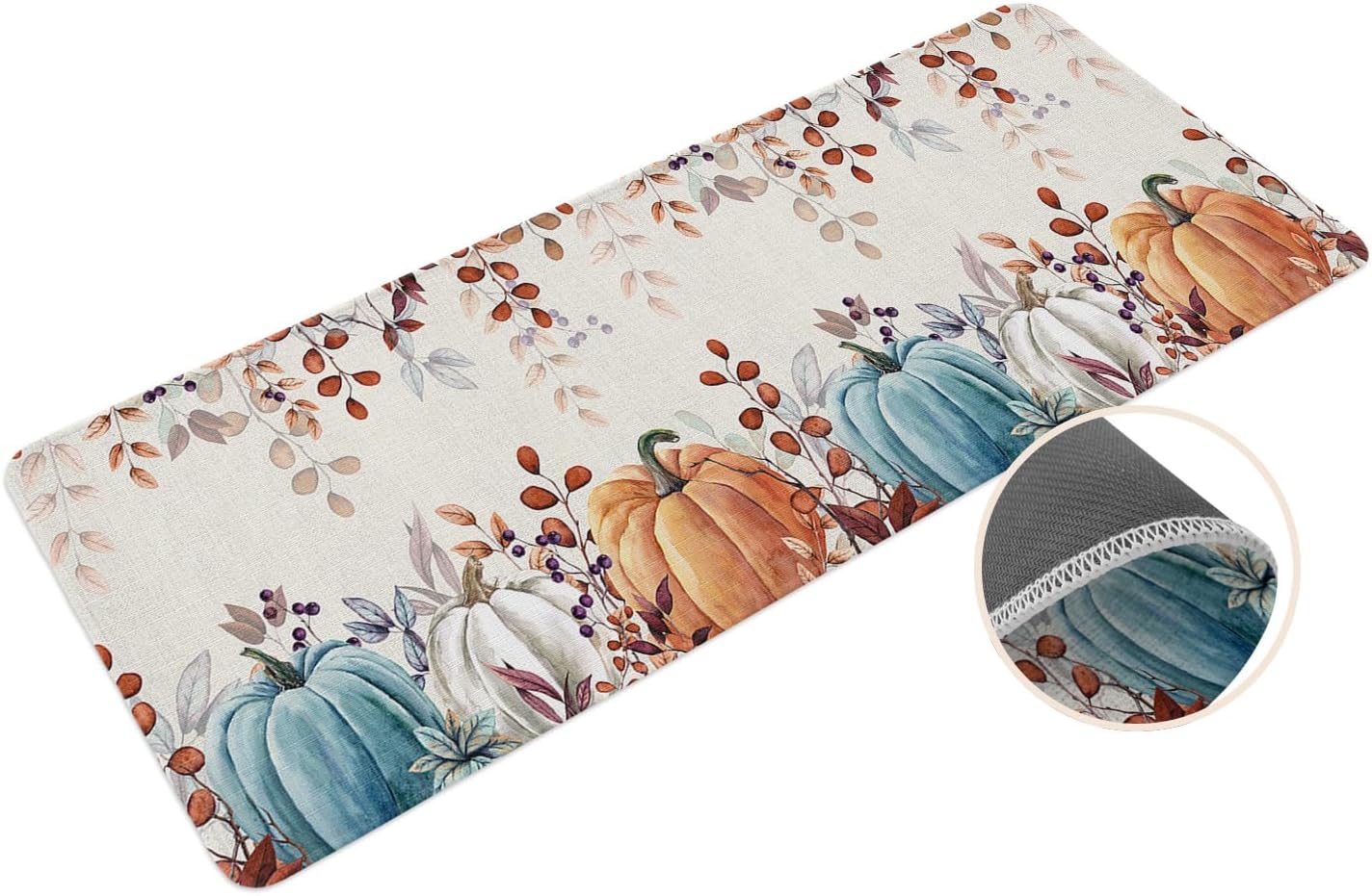 Coastal Beach Kitchen Mat for Floor Nautical Ocean Seashell Coral Starfish Kitchen Runner Rug Set of 2,Non Slip, Lake Blue Summer Anti Fatigue Comfort Standing Mat Kitchen,Sink,Laundry Room,Hallway