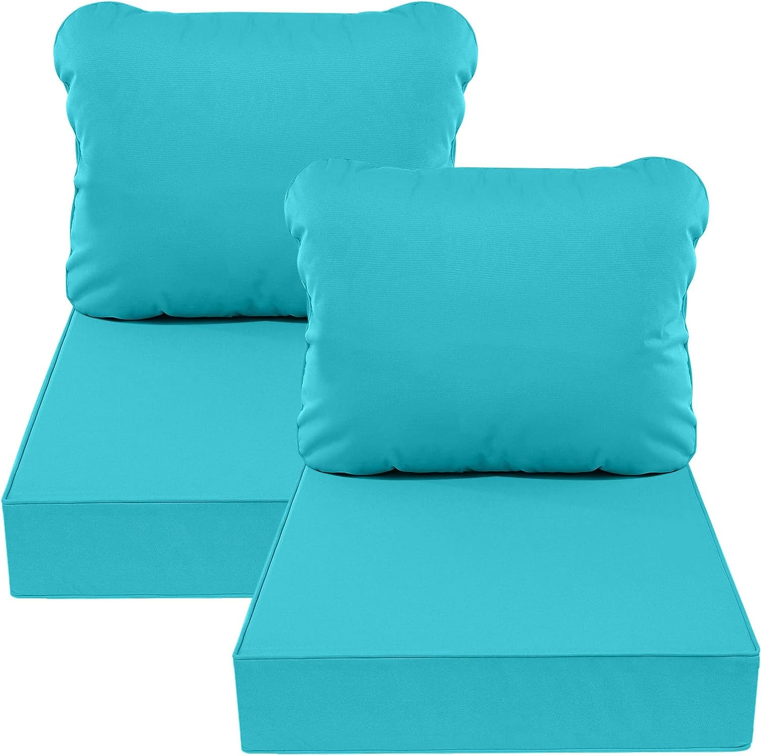 AAAAAcessories Outdoor Deep Seat Cushions, Waterproof, Fade-Resistant Patio Furniture Replacement Cushions, 24" x 24" x 5" + 24" x 13.5", Khaki Beige