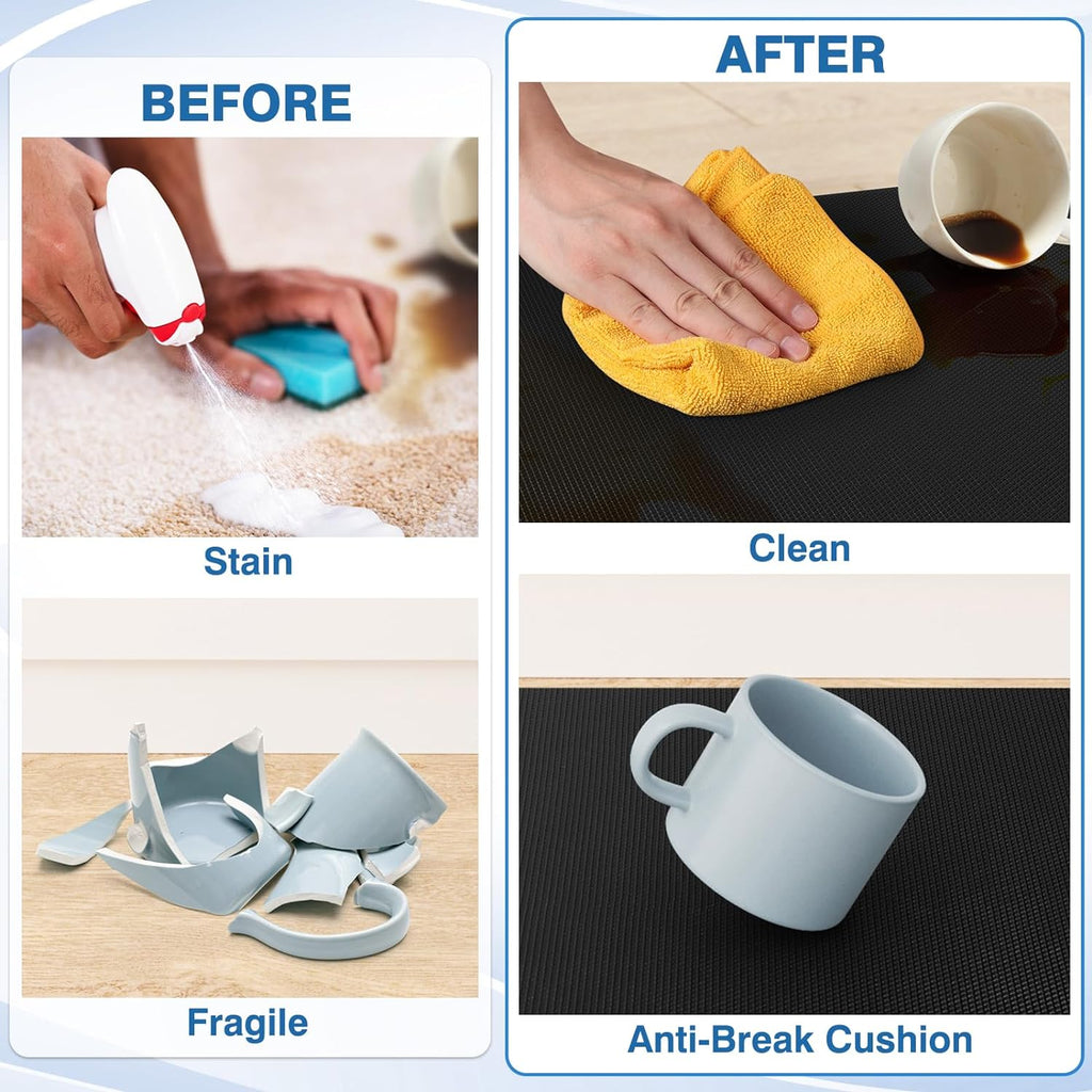 StepRite Kitchen Mats, 2PCS Kitchen Rugs, Cushioned Anti Fatigue Kitchen Mats for Floor, Non-Slip Standing Desk Mat, Waterproof Kitchen Rug Set for Kitchen,20" x 32"+20" x 94.5"-Full 1inch Thick,Black