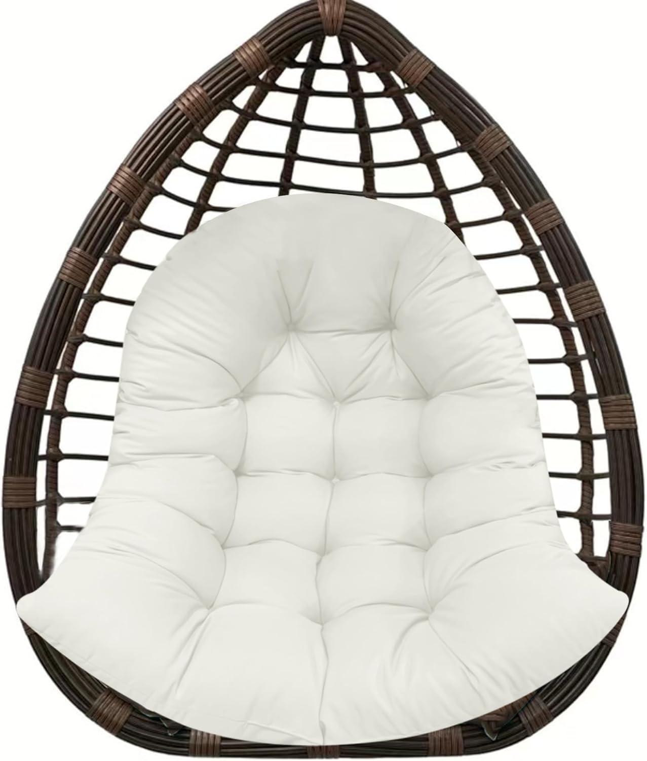 Thicken Egg Chair Cushion Replacement, Outdoor Hammock Swing Chair Cushions, Hanging Wicker Basket Seat Pad with High Elasticity PP Cotton, for Garden Patio Porch Furniture (Only Cushion)