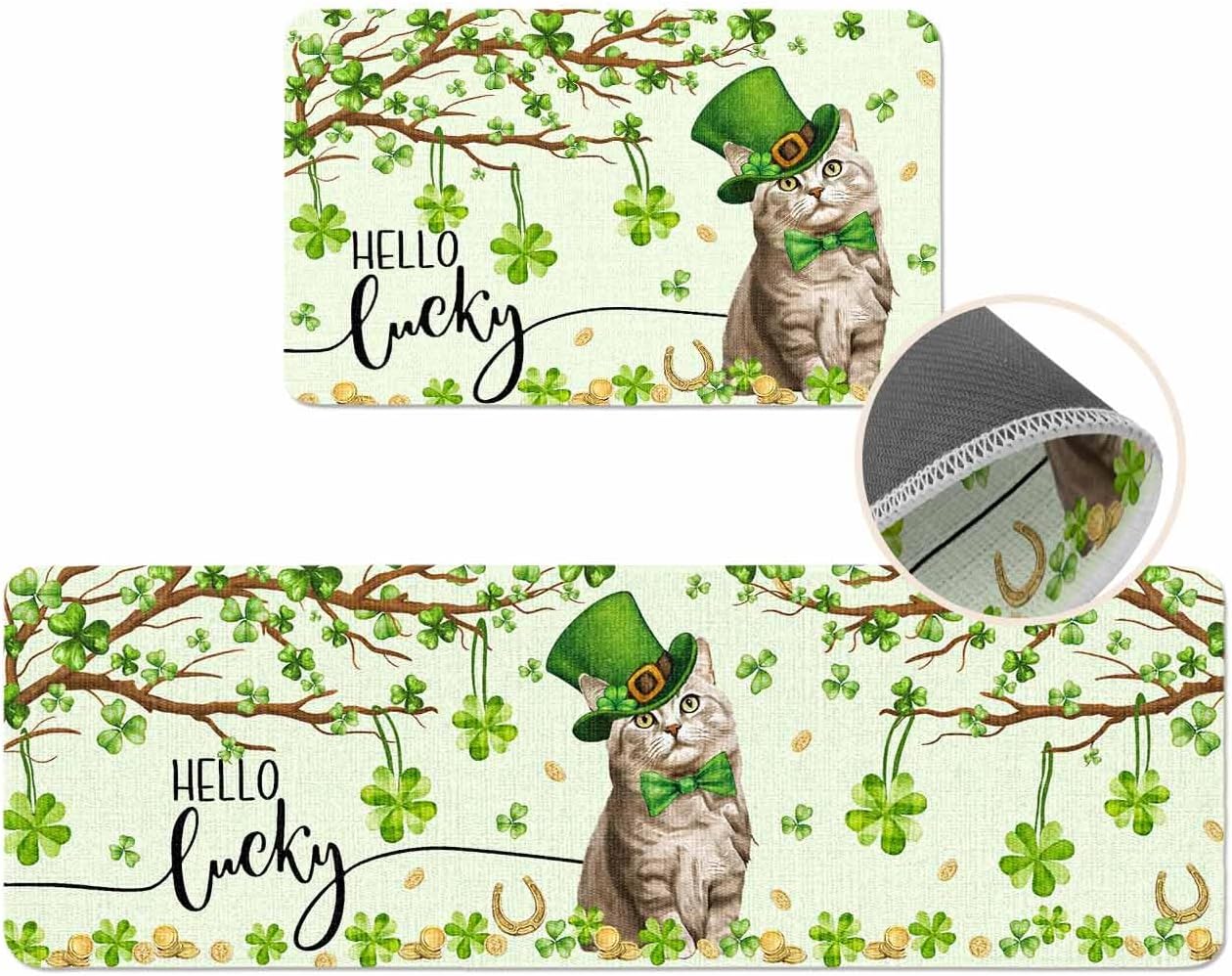 Coastal Beach Kitchen Mat for Floor Nautical Ocean Seashell Coral Starfish Kitchen Runner Rug Set of 2,Non Slip, Lake Blue Summer Anti Fatigue Comfort Standing Mat Kitchen,Sink,Laundry Room,Hallway