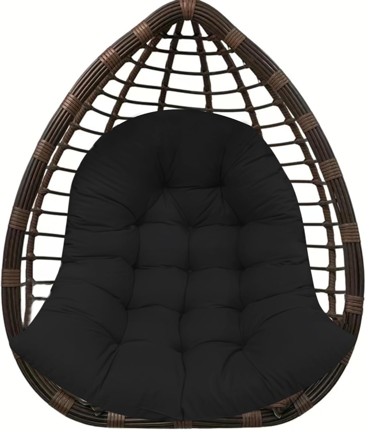 Thicken Egg Chair Cushion Replacement, Outdoor Hammock Swing Chair Cushions, Hanging Wicker Basket Seat Pad with High Elasticity PP Cotton, for Garden Patio Porch Furniture (Only Cushion)