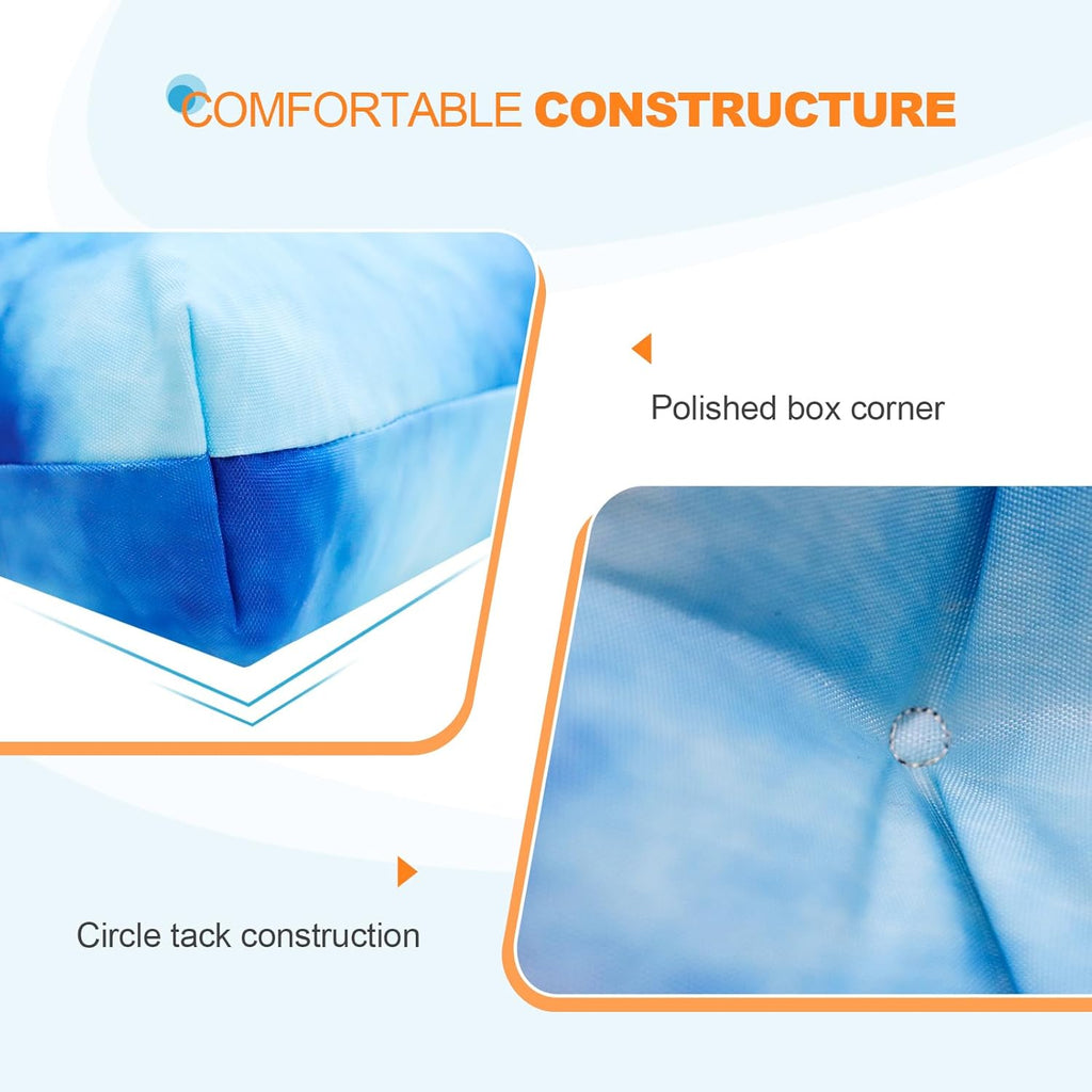 EAGLE PEAK Tufted Outdoor/Indoor Seat/Back Chair Cushions, Set of 2, 42'' x 21'', Tie Dye Blue