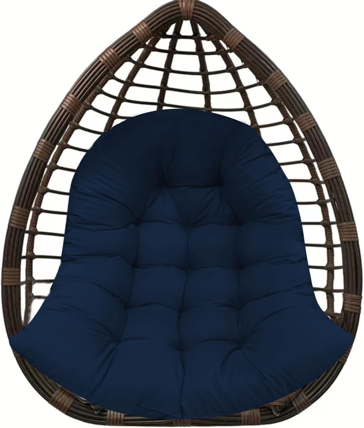 Thicken Egg Chair Cushion Replacement, Outdoor Hammock Swing Chair Cushions, Hanging Wicker Basket Seat Pad with High Elasticity PP Cotton, for Garden Patio Porch Furniture (Only Cushion)