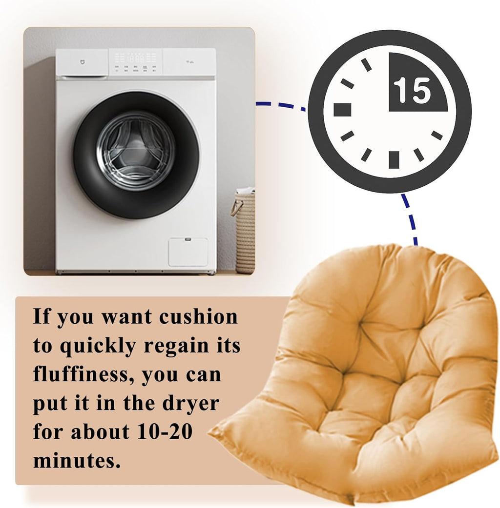 Hammock Swing Chair Cushion, Hanging Basket Seat Cushion Pillow, Soft Hanging Egg Chair Back Cushions Pads, for Indoor and Outdoor Garden Offices