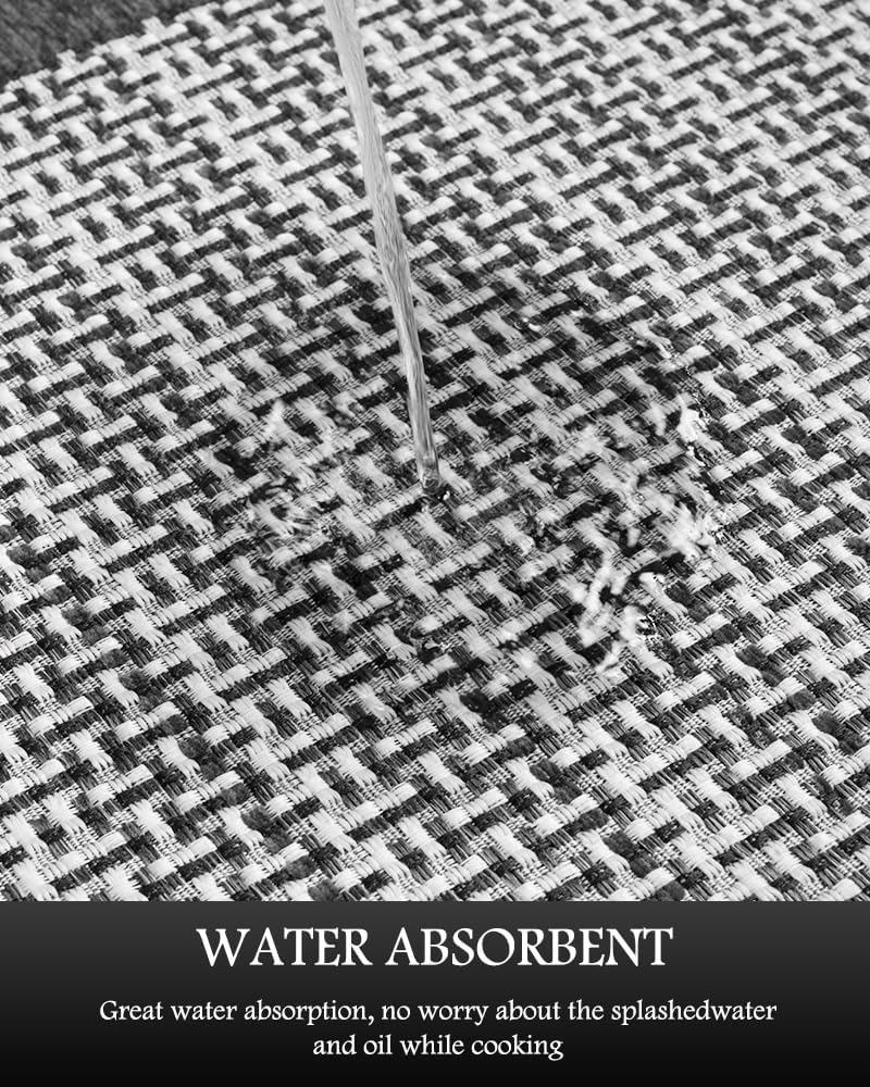 PADOOR Non Slip Kitchen Rugs Sets of 3 - Extra Large 2.5'x6' + 20"x32" + 20"x32" Runner Rugs for Kitchen Floor Non Skid Washable, Absorbent Kitchen Mat for in Front of Sink 3 Piece Grey