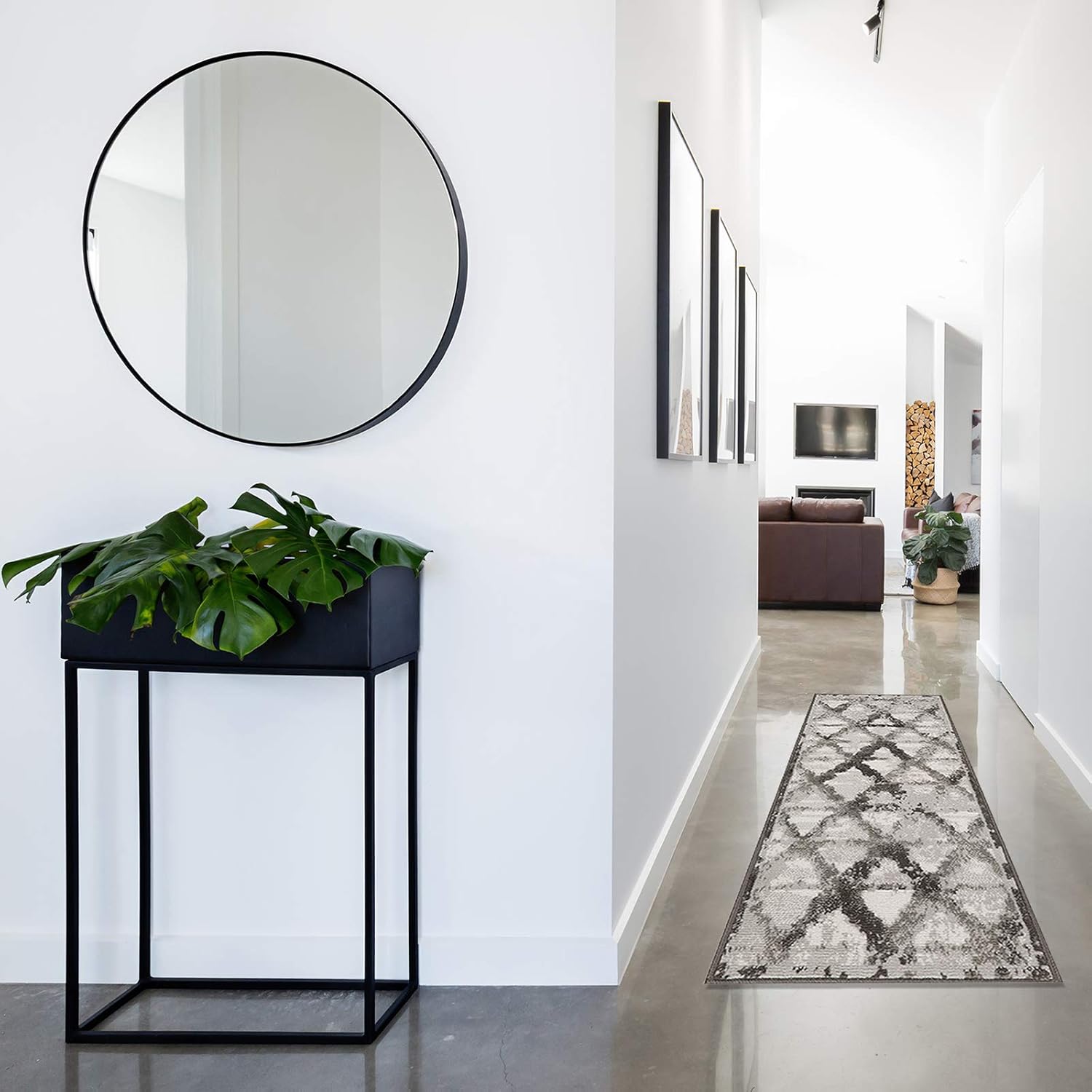 Woven Trends Modern Contemporary 3-Piece Rug Set, 5x7 Area Rug, 2x5 Runner Rug, 2x3 Accent Mat, Livingroom, Bedroom, Entryway, Durable and Stain Resistant, Gray