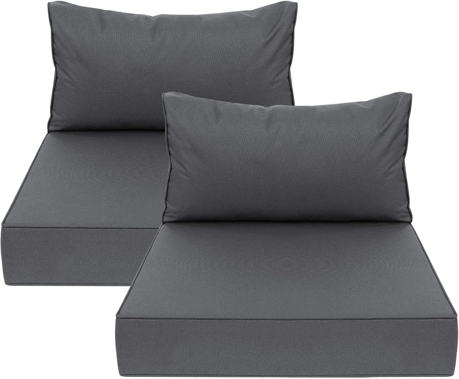 AAAAAcessories Outdoor Deep Seat Cushions, Waterproof, Fade-Resistant Patio Furniture Replacement Cushions, 24" x 24" x 5" + 24" x 13.5", Khaki Beige