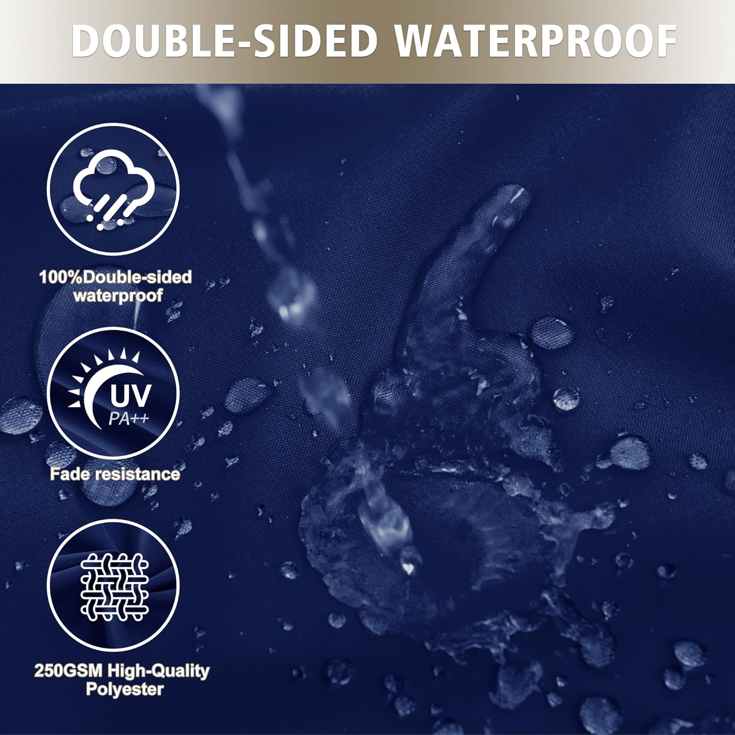 Egg Chair Cushion – Outdoor Hanging Chair Cushion, Replacement Cushions for Patio Swing, Waterproof, Fade- Resistant, Removable & Machine Washable Cover, Navy Blue