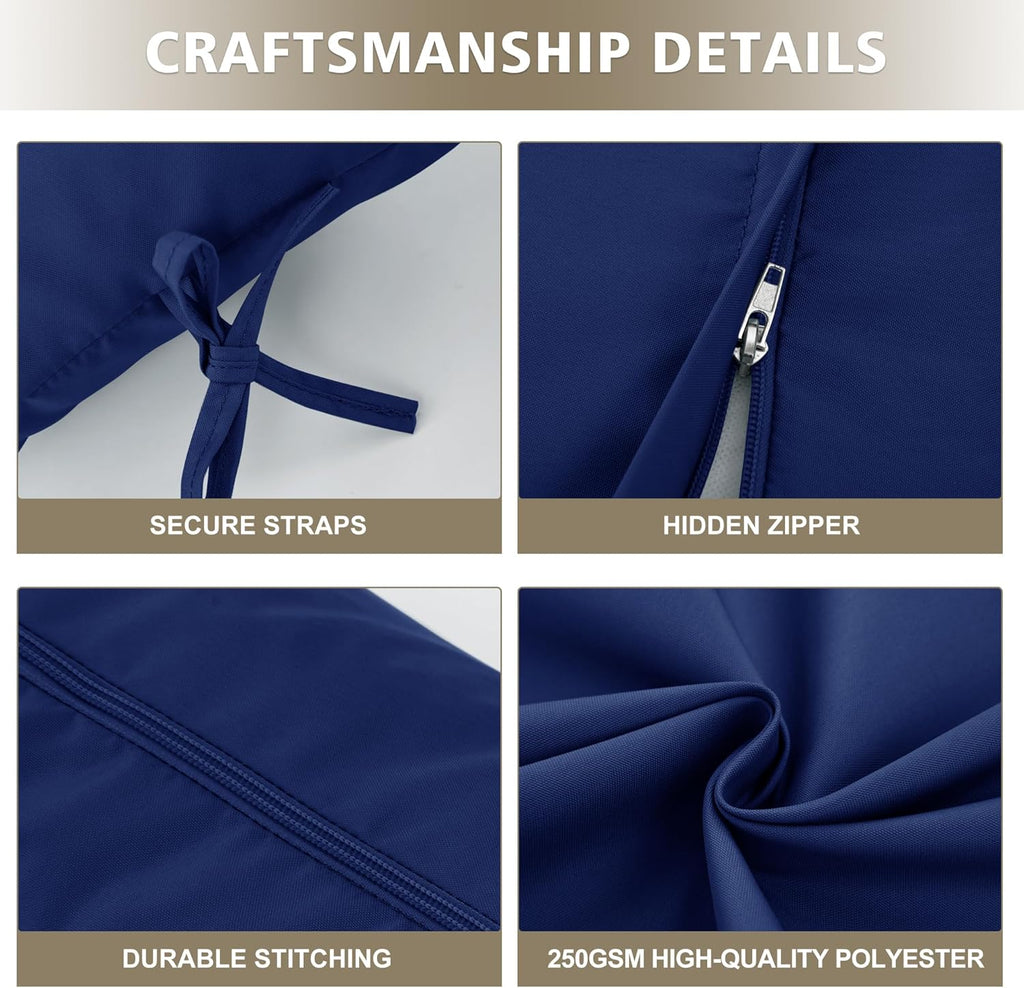 Egg Chair Cushion – Outdoor Hanging Chair Cushion, Replacement Cushions for Patio Swing, Waterproof, Fade- Resistant, Removable & Machine Washable Cover, Navy Blue