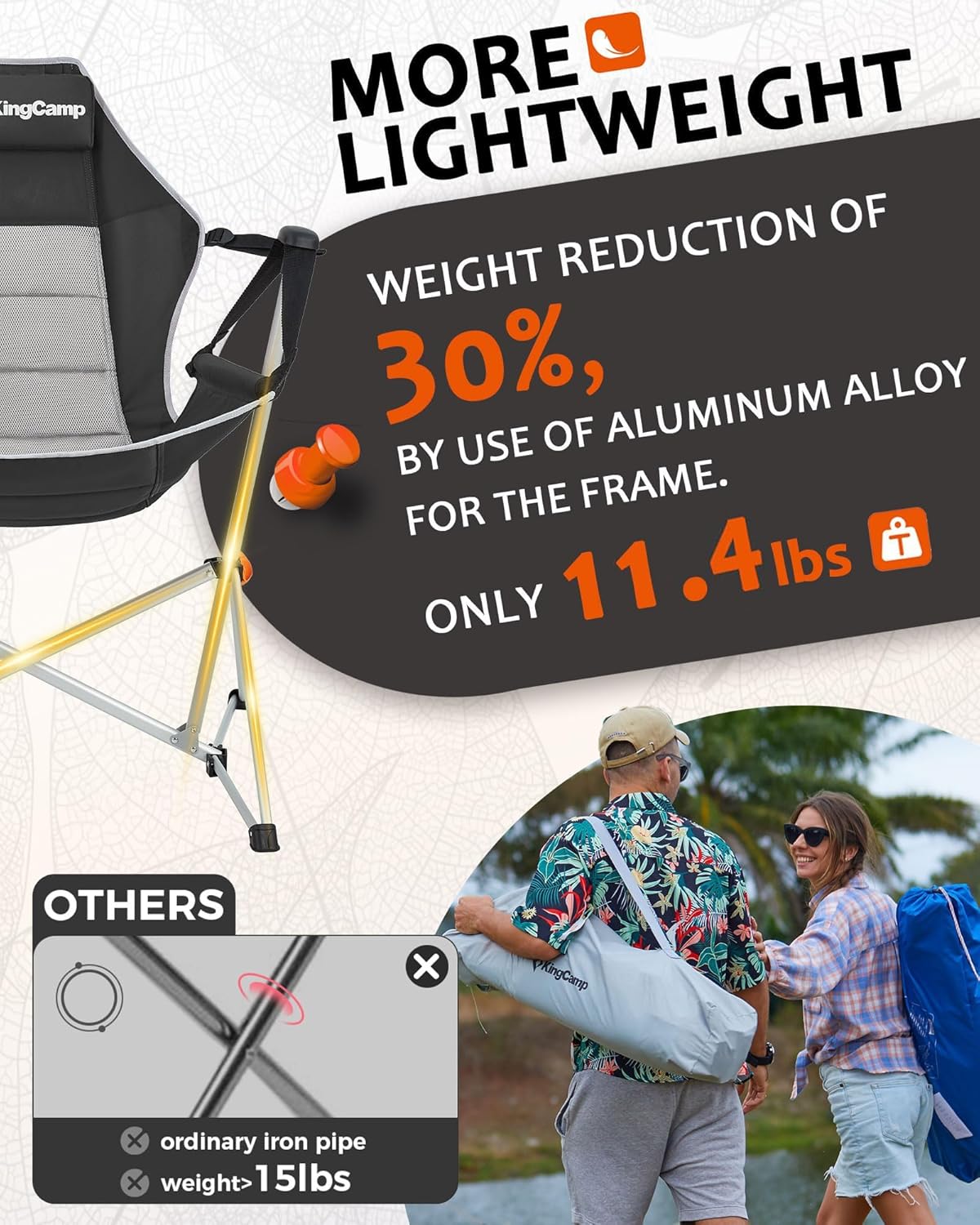 KingCamp Hammock Chair with Footrest, Swinging Portable Folding Camping Chairs for Adults MAX 440lbs Heavy Duty Foldable Oversized Rocker with Cup Holder Pillow for Outdoor Beach Patio Sport Lawn