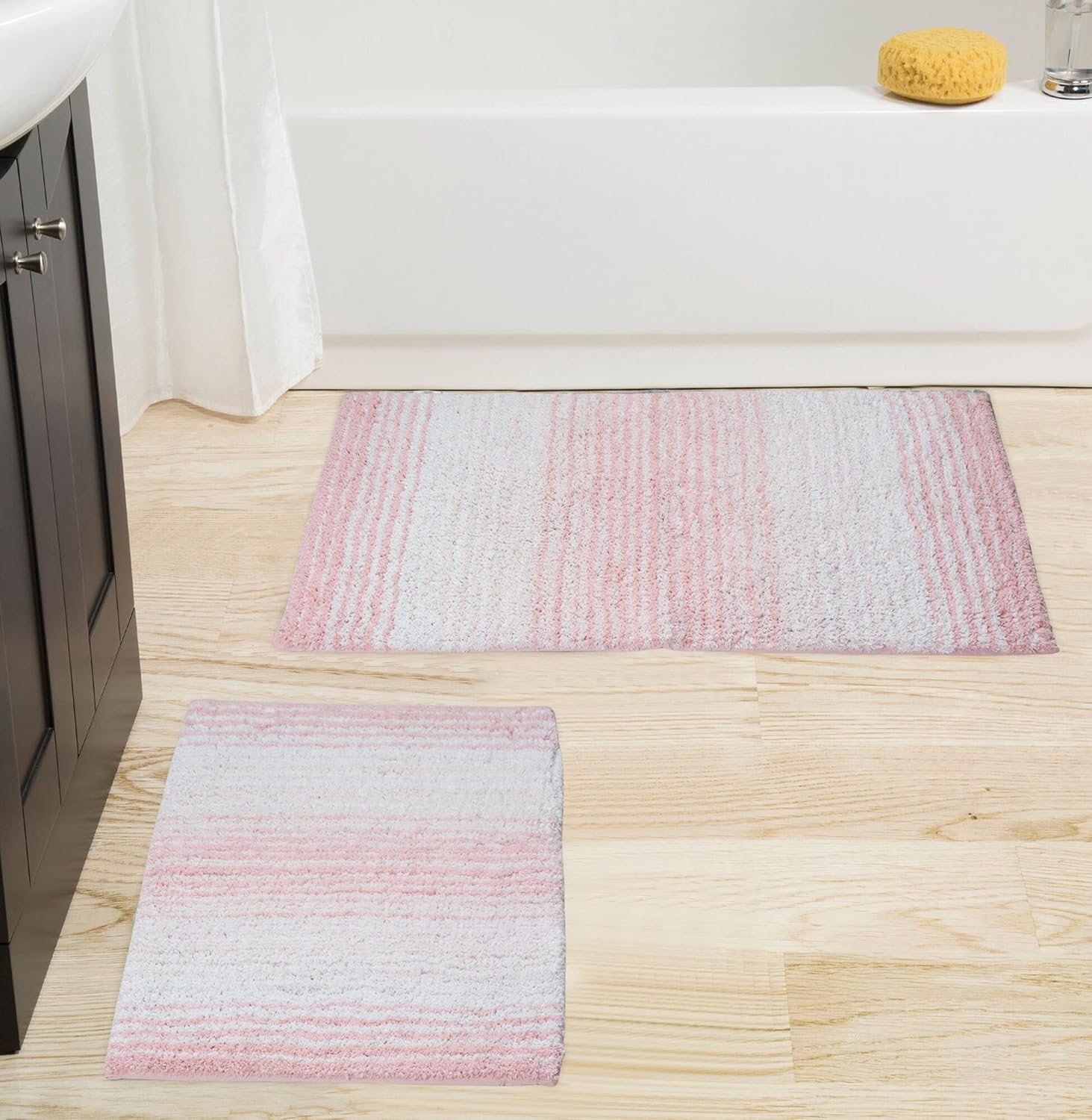 Home Weavers 100% Cotton Gradiation Collection Bathroom Décor, Washable Rug, Bathroom Mat, Kitchen Mat, Bathroom Rug Set, Bath Mat Set, Bath Floor Mat Non Slip, 4 Piece Set with Runner, Turquoise